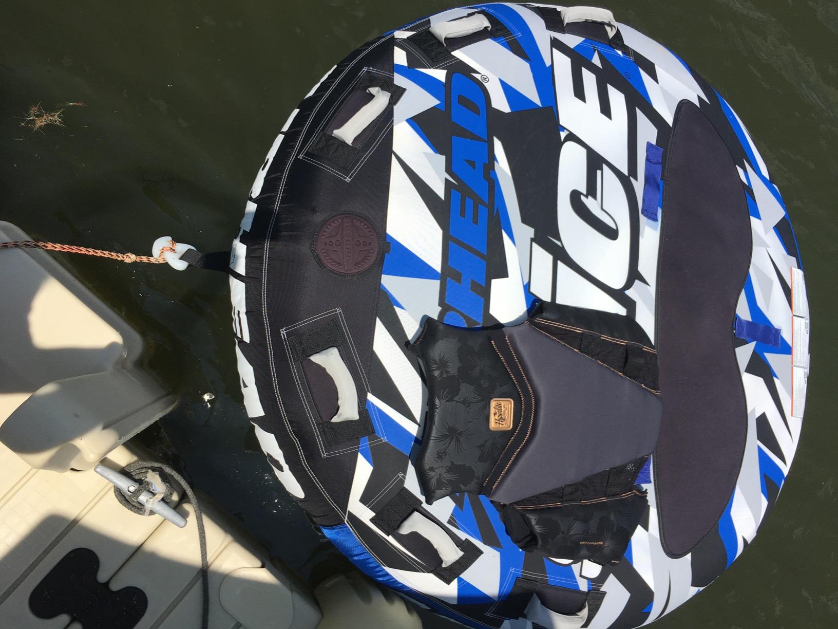 Airhead Slice Towable 2-4 Rider Models, Tube for Boating and Water Sports, Heavy Duty Full Nylon Cover with Zipper, EVA Foam Pads, and Patented Speed Safety Valve for Easy Inflating & Deflating customer photo 1