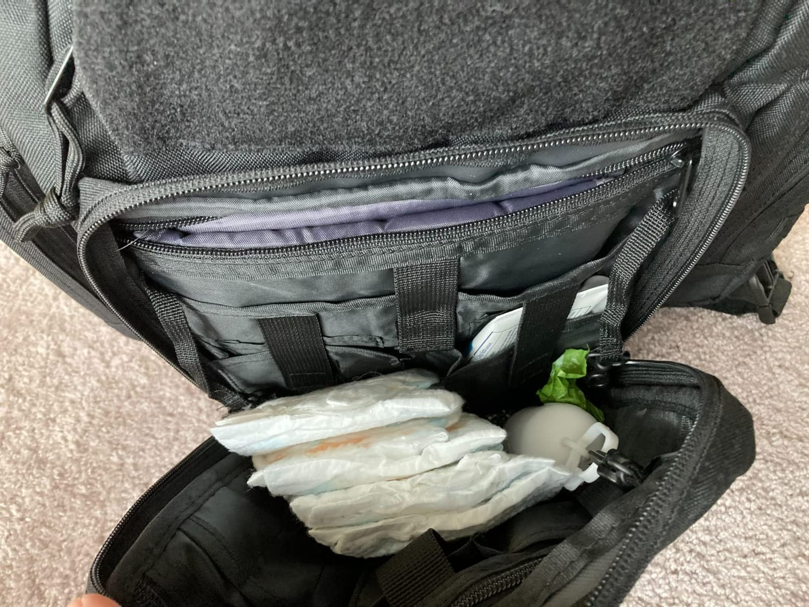 HighSpeedDaddy Diaper Bag Backpack with Diaper Changing Mat - Waterproof Military-Grade Baby Travel Bag - Spacious Design for Moms and Dads on the Go with Toddlers Baby Bag - Black customer photo 1