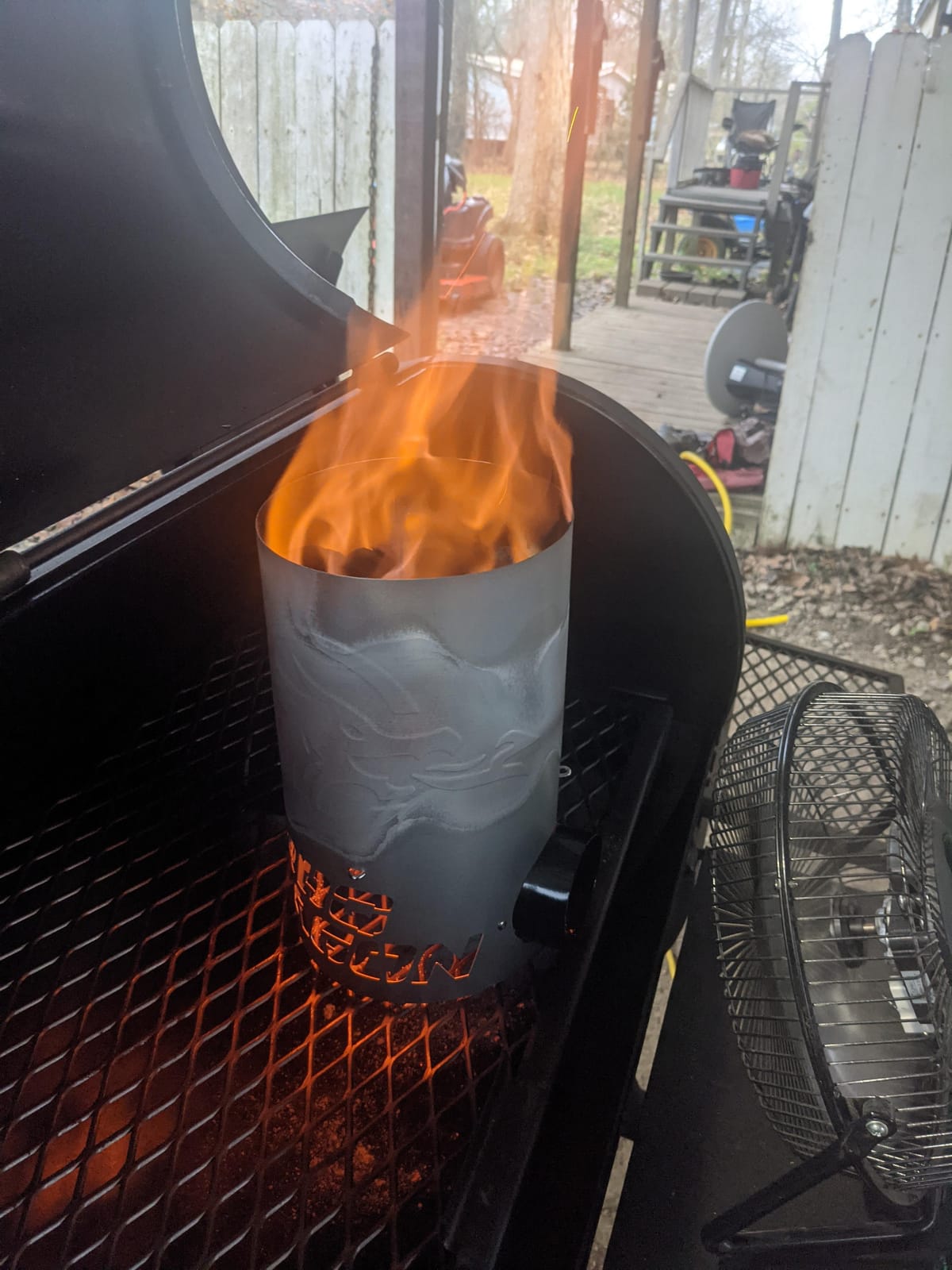 BBQ Dragon Chimney of Insanity Charcoal Starter — Field & Stream Best Overall Charcoal Chimney — Fast Lighting with Patented Airflow Elbow — Ready-to-Cook Coals in 3 Minutes Using BBQ Dragon Fan customer photo 2