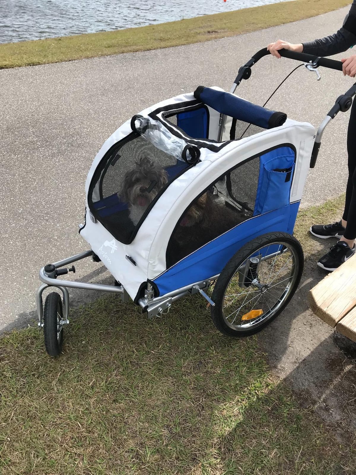 Aosom Dog Bike Trailer 2-in-1 Pet Stroller, Red customer photo 2
