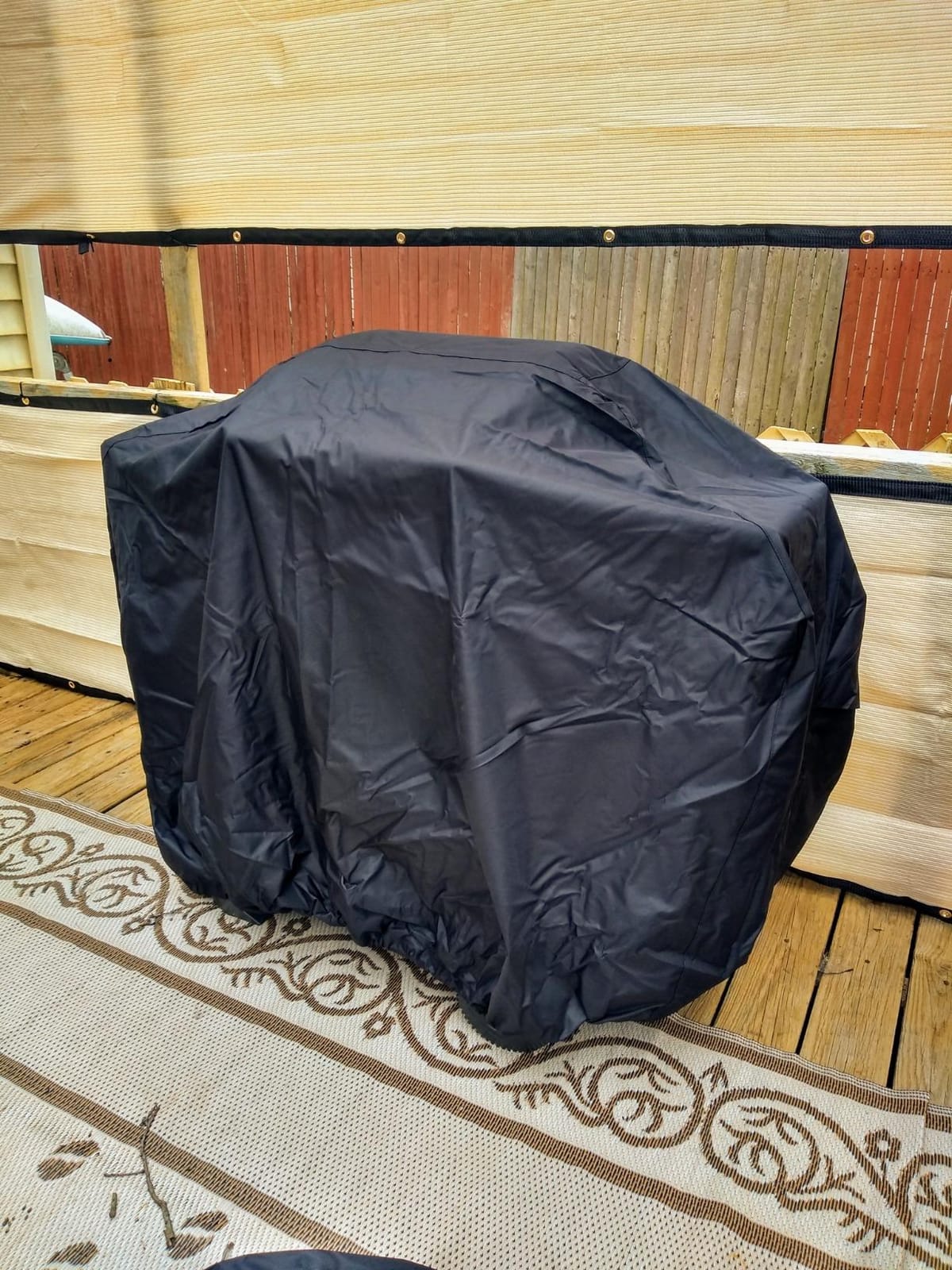 Amazon Basics Gas Grill Cover for Outdoor, Waterproof, Anti-UV, Water Resistant, All Weather Protection, Durable, 66 inch, Large, Black customer photo 1