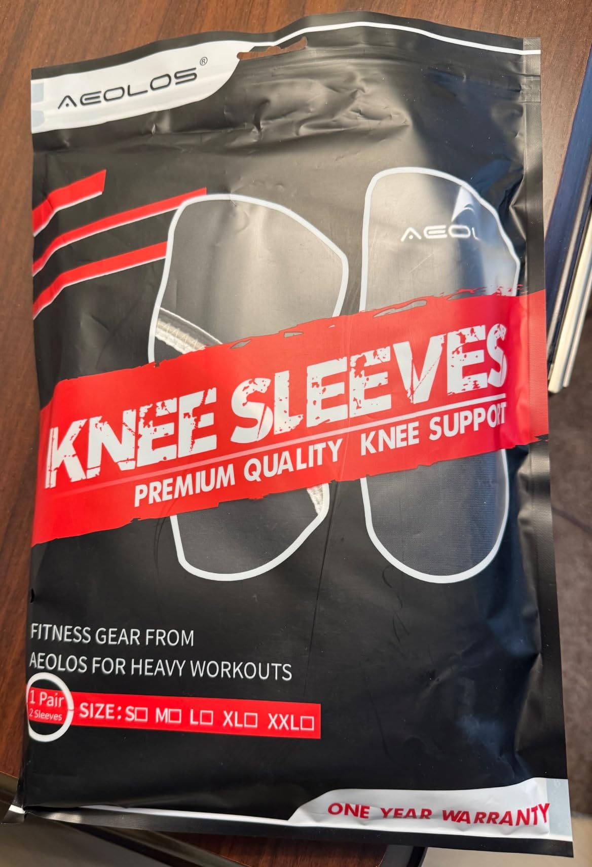 Knee Sleeves (1 Pair)，7mm Compression Knee Braces for Heavy-Lifting,Squats,Gym and Other Sports (Large, Black) customer photo 2
