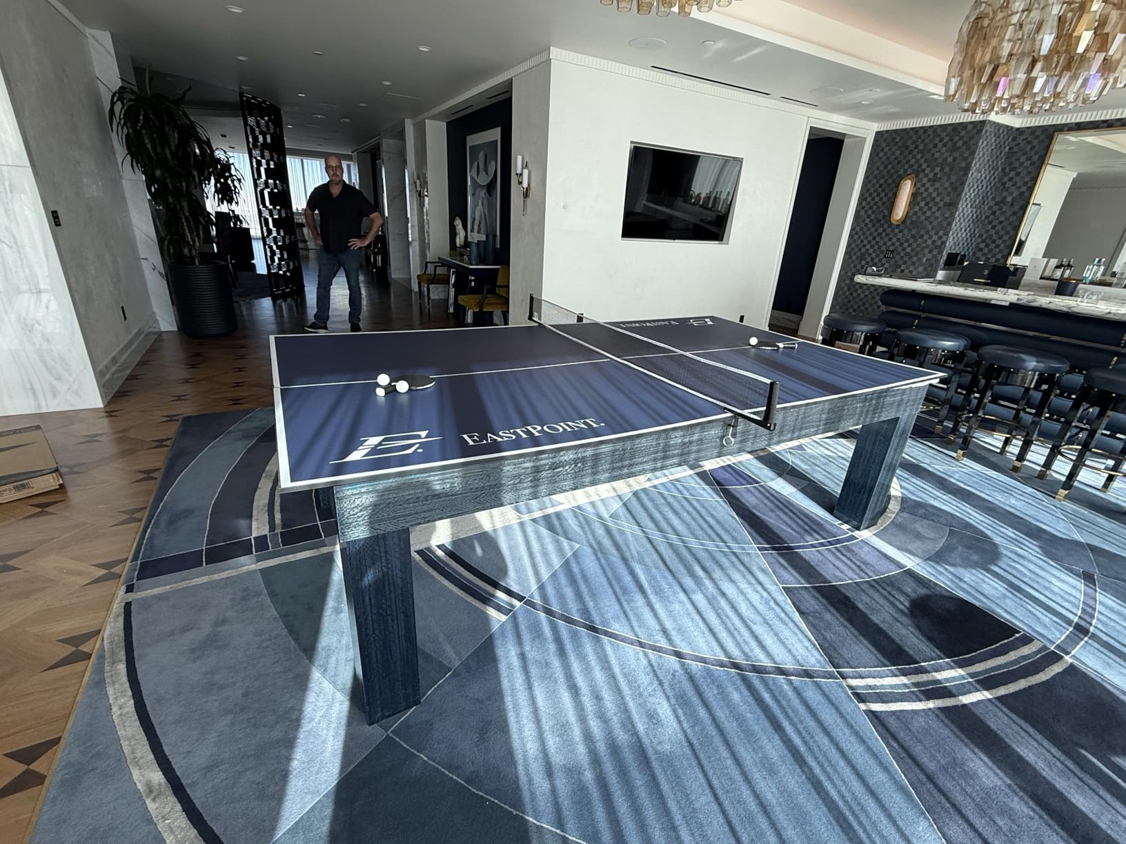 EastPoint Foldable Ping Pong Table Topper, Table Tennis, 9 ft x 5 ft, Blue customer photo 1