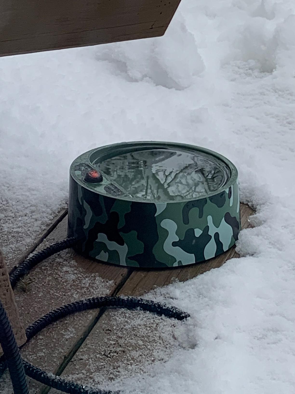 Heated Pet Bowl, Outdoor Pet Thermal Water Bowl, Dog Cat Heated Water Bowl with 69 Inch Chew Resistant Cord and Waterproof ON/Off Switch customer photo 1
