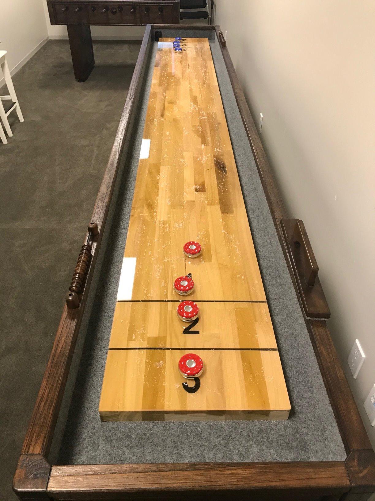Barrington 12 Ft. Shuffleboard Table, Solid Wood, Storage Cabinets customer photo 1