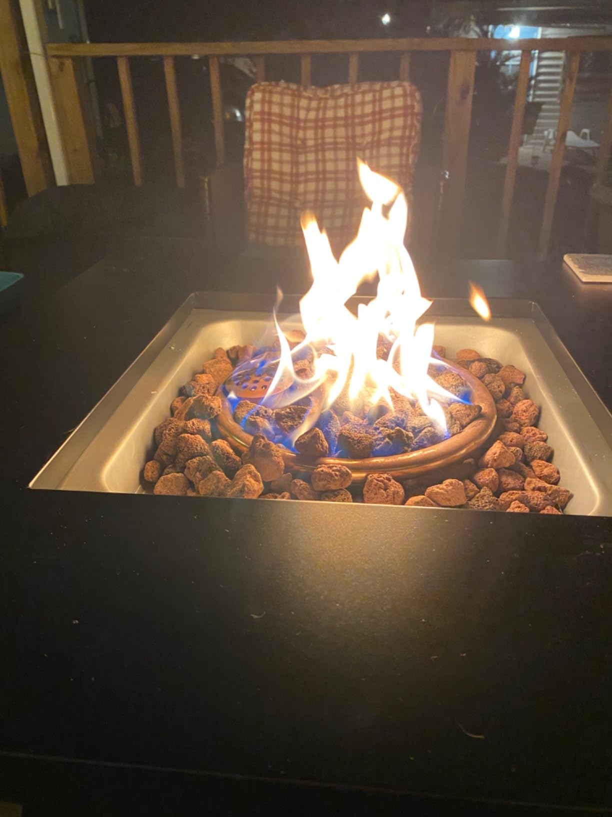LEGACY HEATING 28in Gas Fire Pit Table, Outdoor Firepit, Black customer photo 1