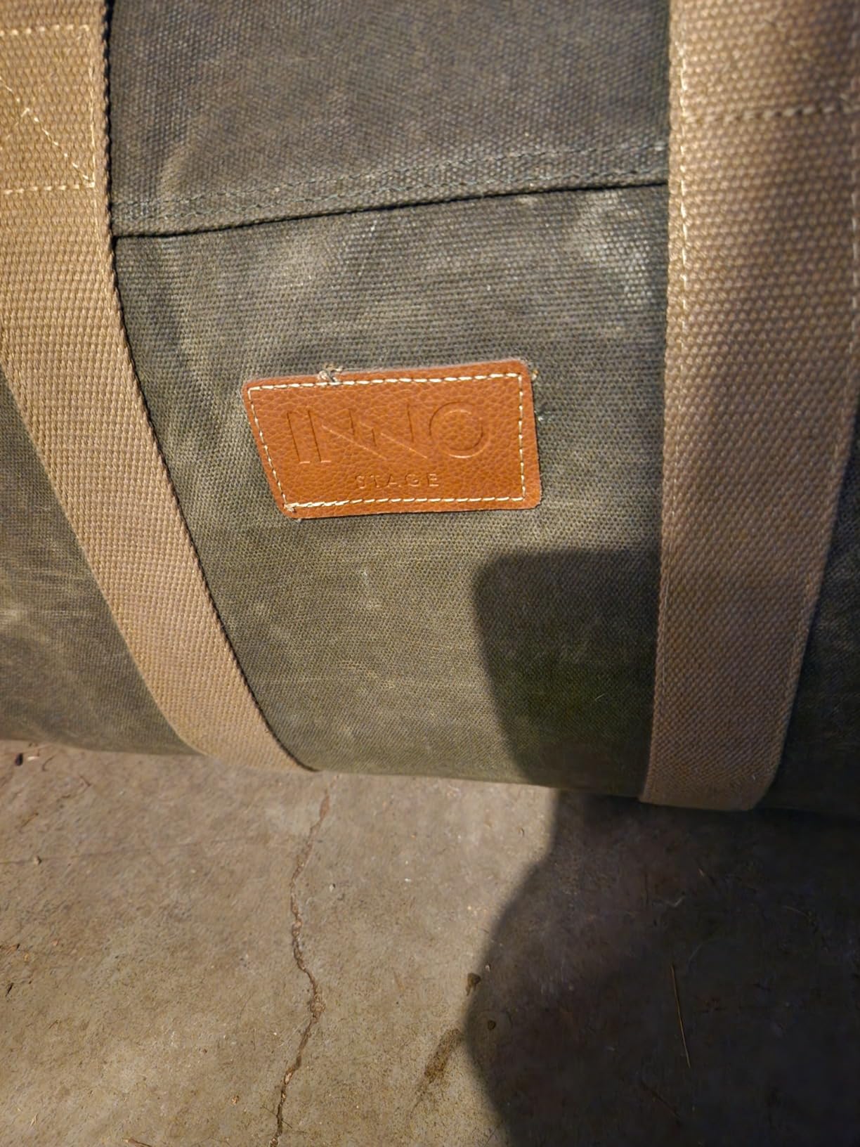 INNO STAGE Waxed Canvas Firewood Carrier Bag, Log Carrier Tote, Green customer photo 1