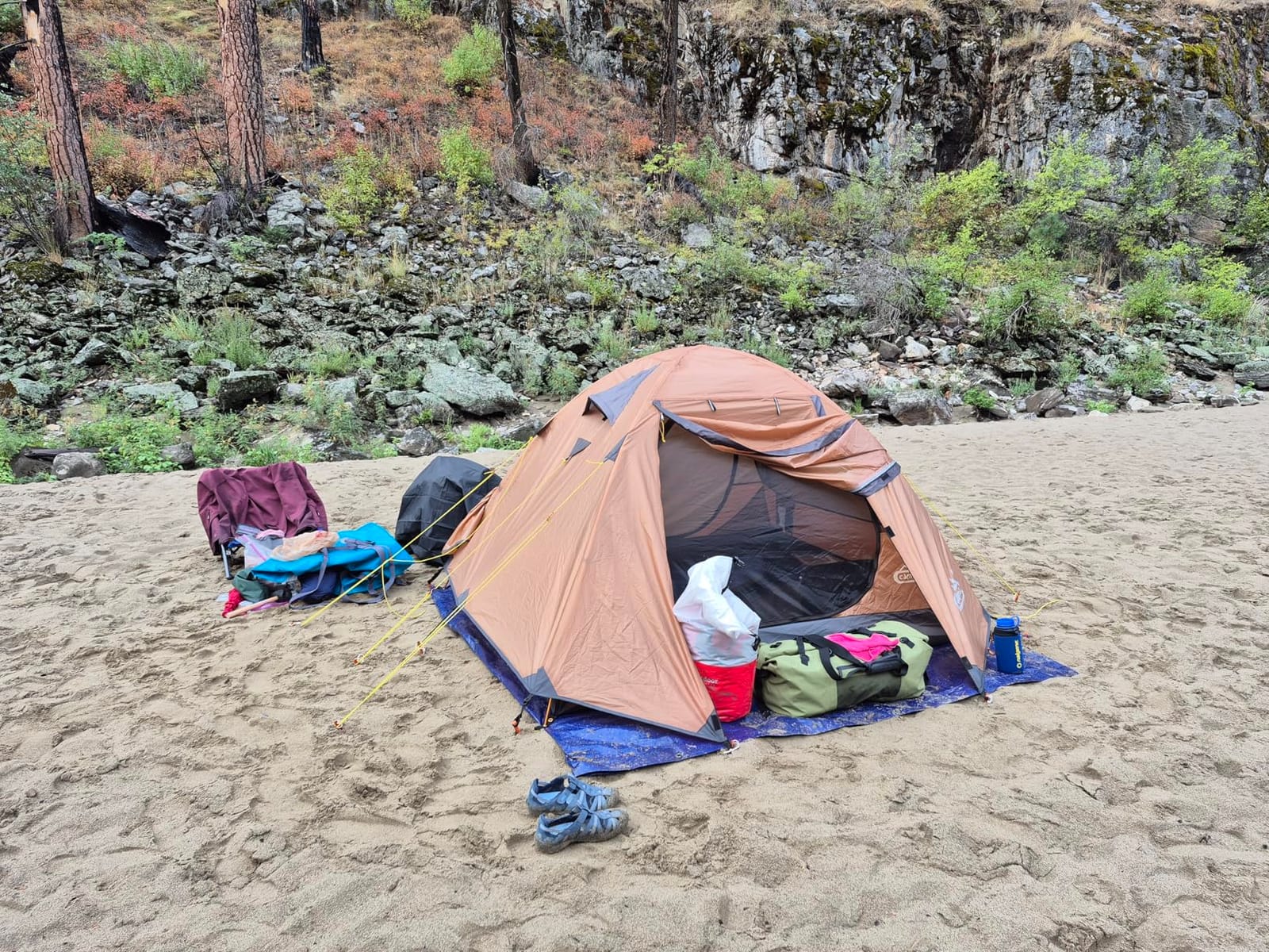 2-3 Person Backpacking Tent with Double Door 2 Vestibule, Waterproof Windproof Lightweight Easy Set Up 3 Season 2 Man Two Person Tent for Camping, Hiking, Motorcycle, Mountaineering with UPF 50+ customer photo 1