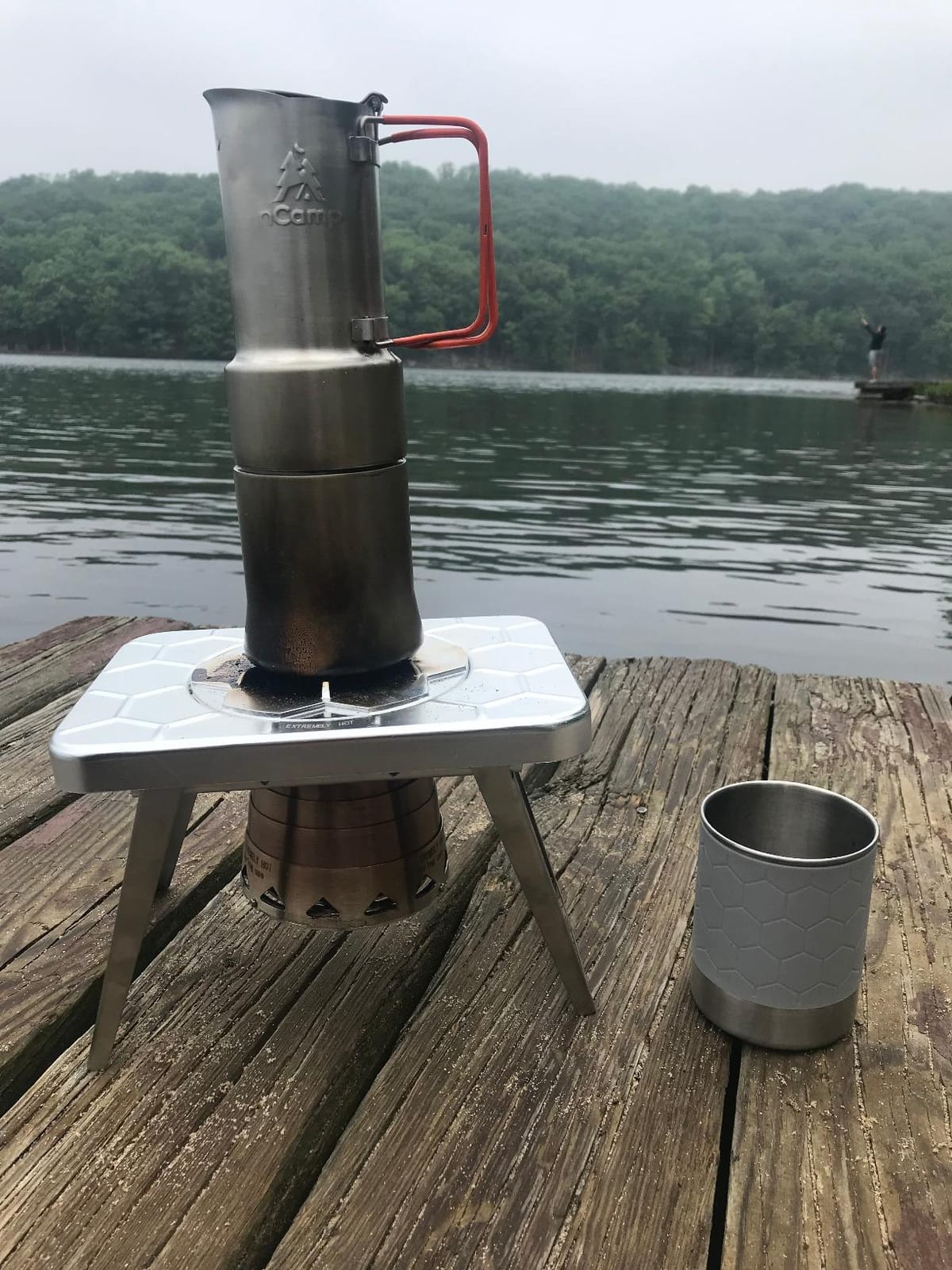 nCamp - Café, Portable Coffee Maker, Portable Espresso Machine, Compact Camping Coffee Maker, Stainless Steel Travel Coffee Maker with Camping Coffee Cup, Reusable, 12 oz customer photo 1