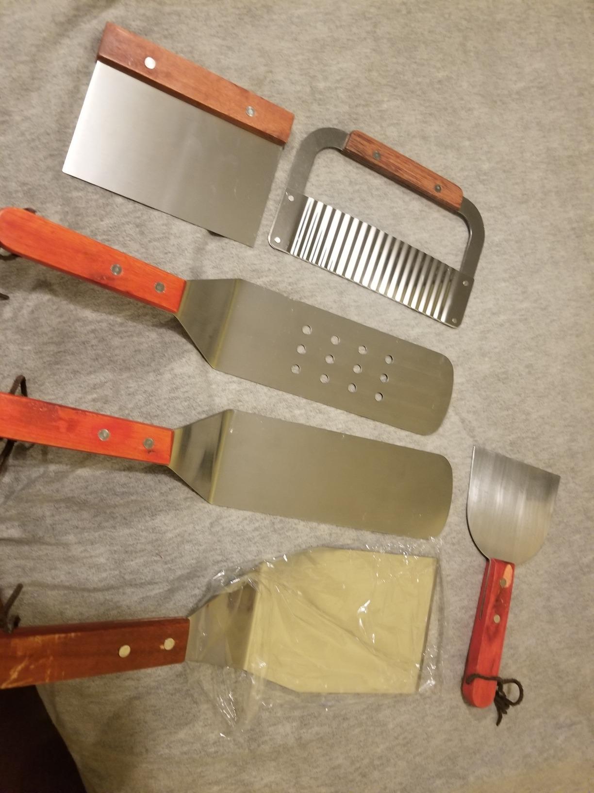ROMANTICIST 8pcs Professional Griddle Accessories Kit - Heavy Duty Stainless Steel Grill Spatula Set for Grill Griddle Hibachi Flat Top Outdoor Cooking - Great Grill Gift on Birthday Wedding customer photo 2