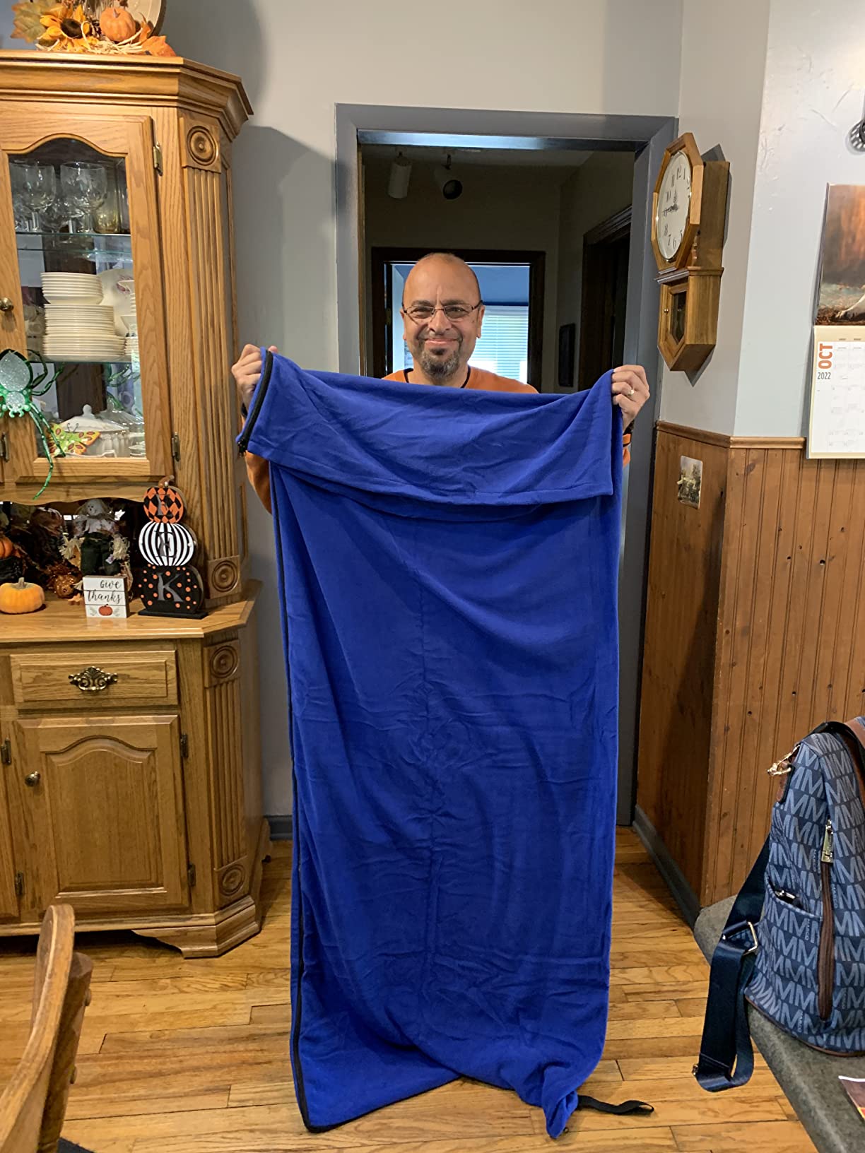REDCAMP Fleece Sleeping Bag Liner for Adult, Navy Blue customer photo 1