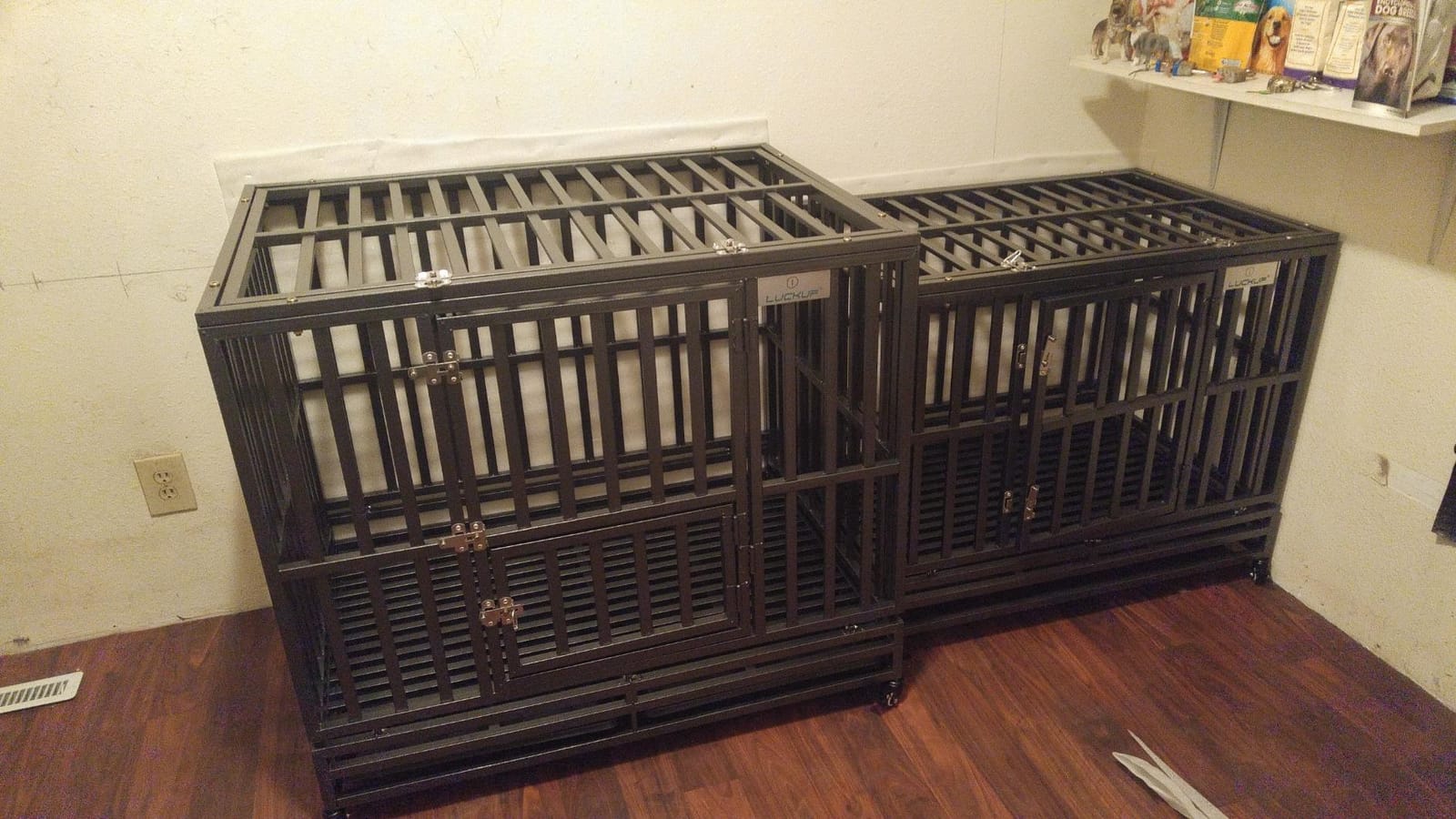 LUCKUP 38 Inch Heavy Duty Dog Cage Metal Kennel and Crate for Large Dogs,Easy to Assemble Pet Playpen with Four Wheels,Black … … customer photo 2