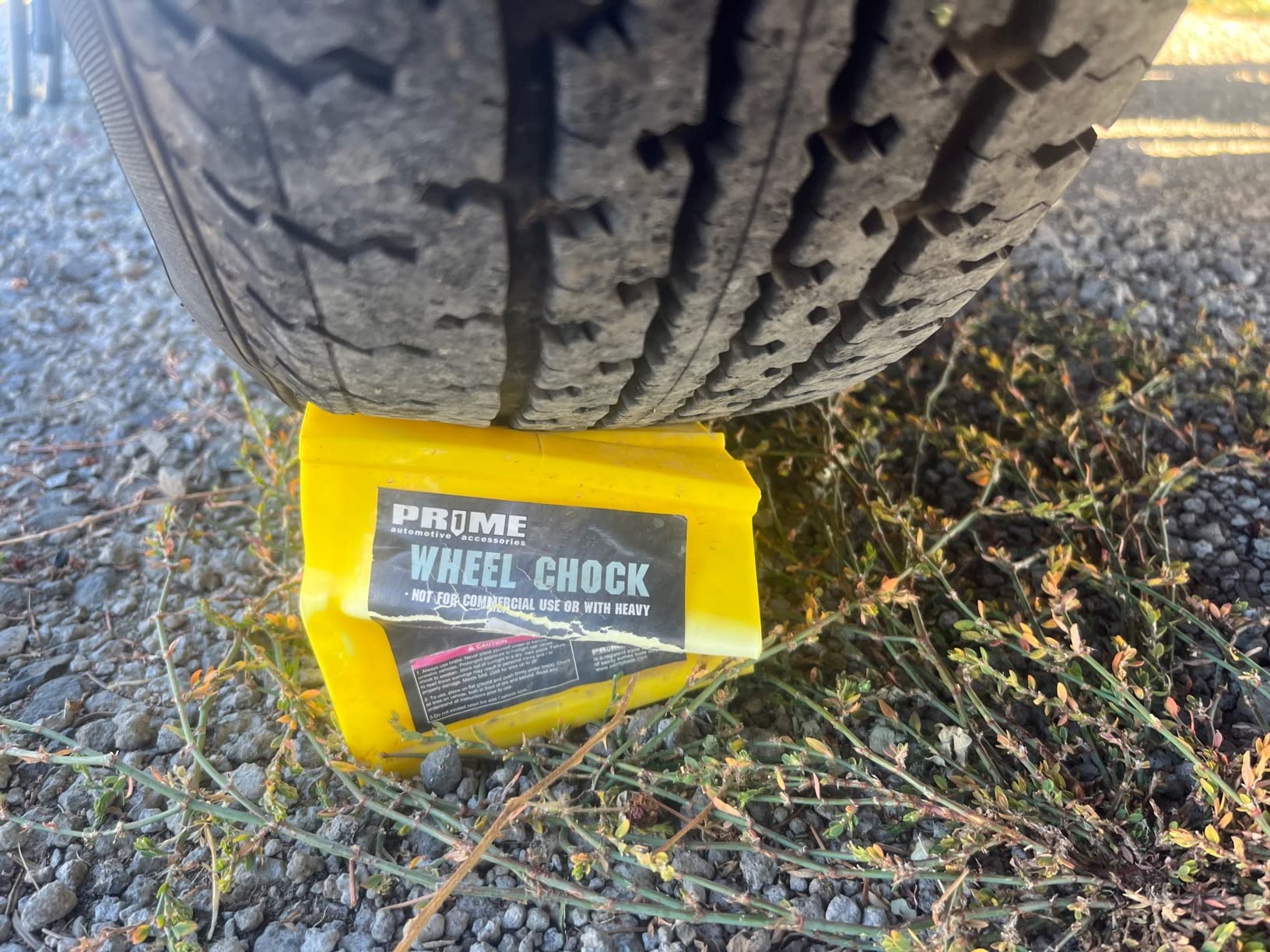 PR1ME Wheel Chocks with Non-Slip Base for RV & Trailer. 2 Pack Heavy Duty Wheel Chock with Bright Yellow. Lightweight Wheel Stoppers for Cars Camper Trucks RVs, Fit for Most Tyre Sizes customer photo 1