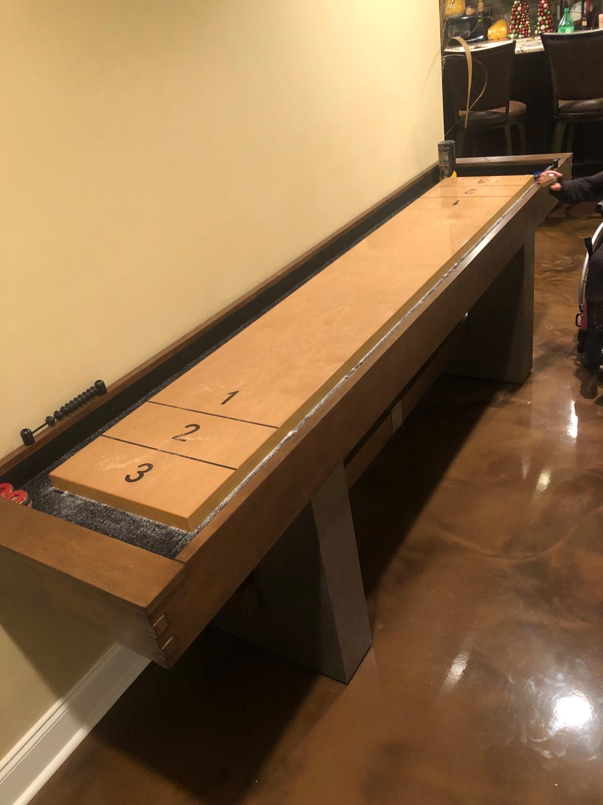 Barrington Urban Shuffleboard Table with Scratch-Resistant Playfield and 8-Puck Set customer photo 2