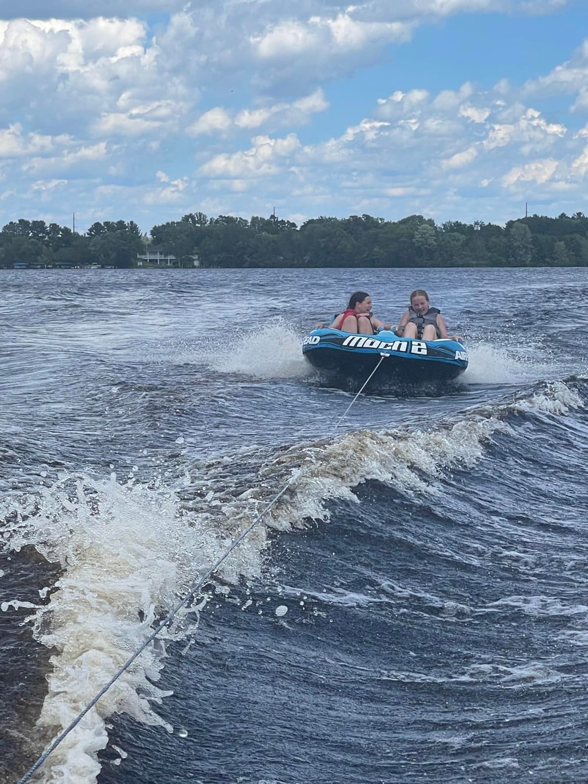 Airhead Mach Towable Tube for Boating, 1-3 Rider Inflatable Boat Tube for Water Tubing, Cockpit Design, Kwik-Connect Tow System, Foam Padded Handles w/Knuckle Guard, Speed Safety Valve customer photo 2