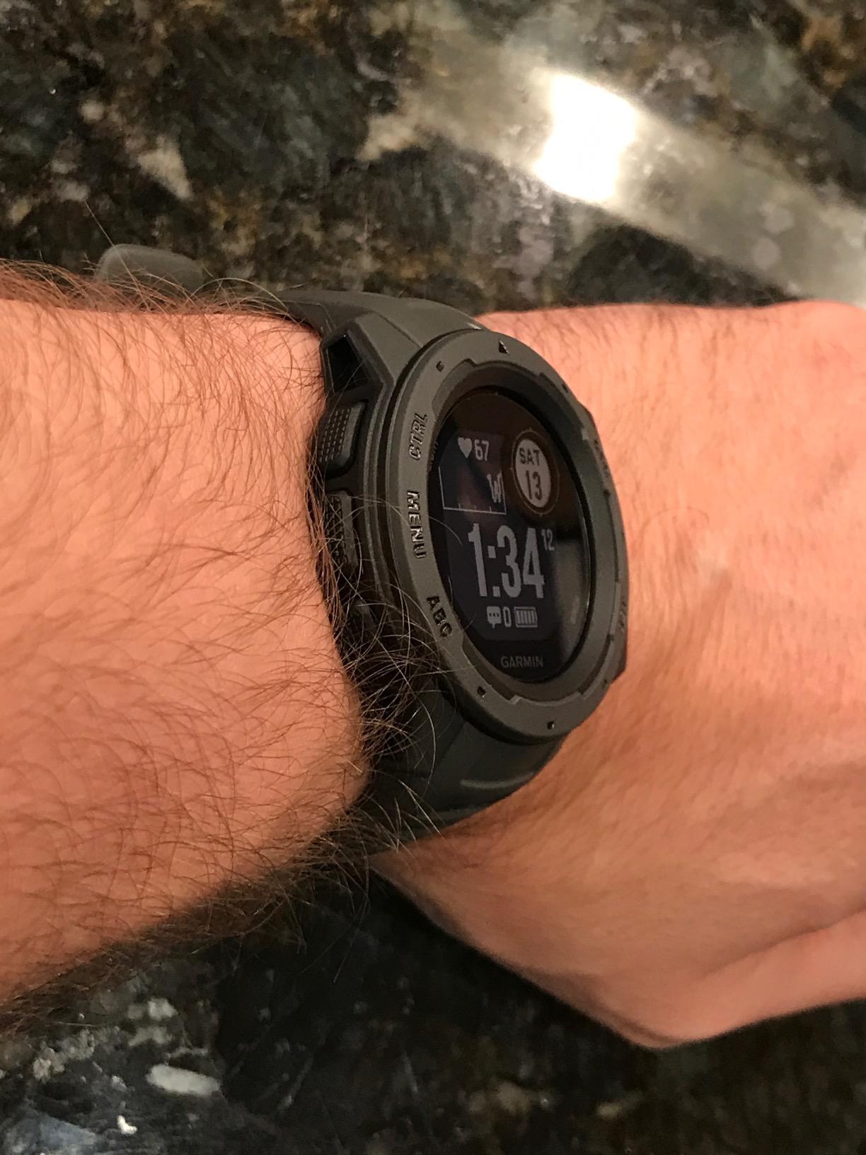 Garmin Instinct, Rugged Outdoor Watch with GPS, Features Glonass and Galileo, Heart Rate Monitoring and 3-Axis Compass, Graphite customer photo 1