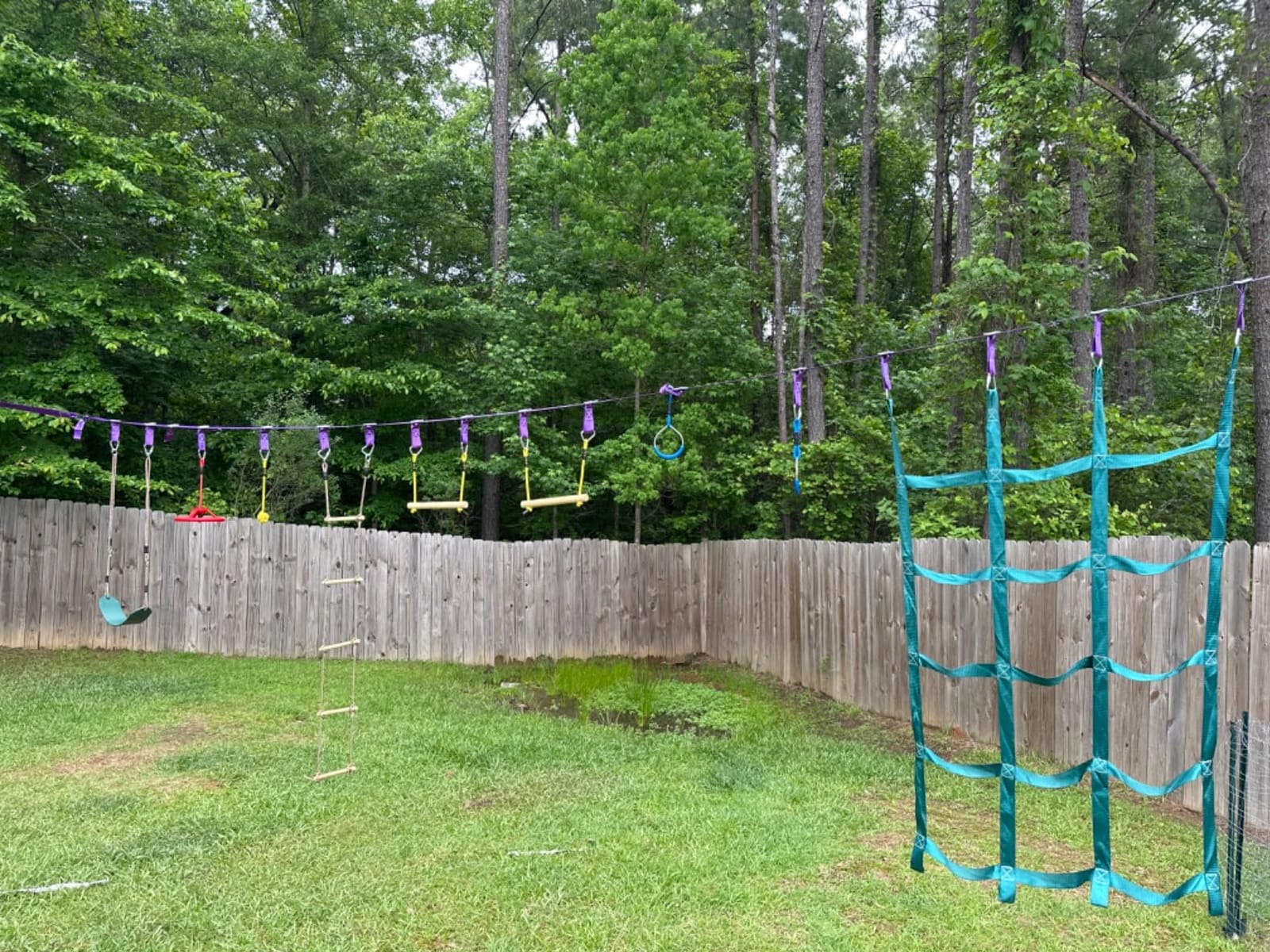 Ninja Warrior Obstacle Course Kids Outside - 2x55ft Backyard Slackline customer photo 2