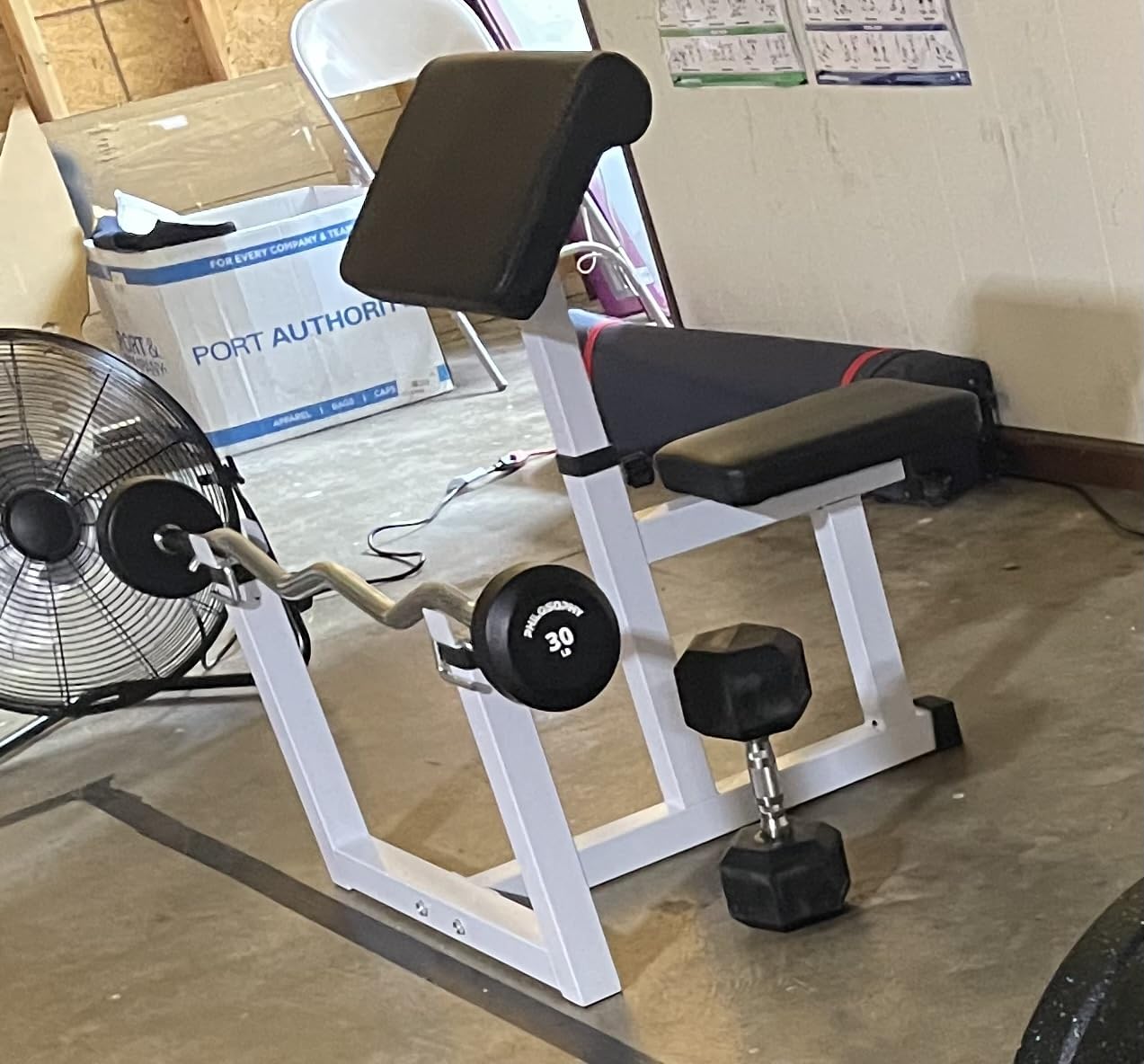 Adjustable Arm Preacher Curl Bench Bicep Strengh Bench Seated Strenghthen Training Isolated Barbell Dumbell Biceps Station for Home Gym customer photo 1