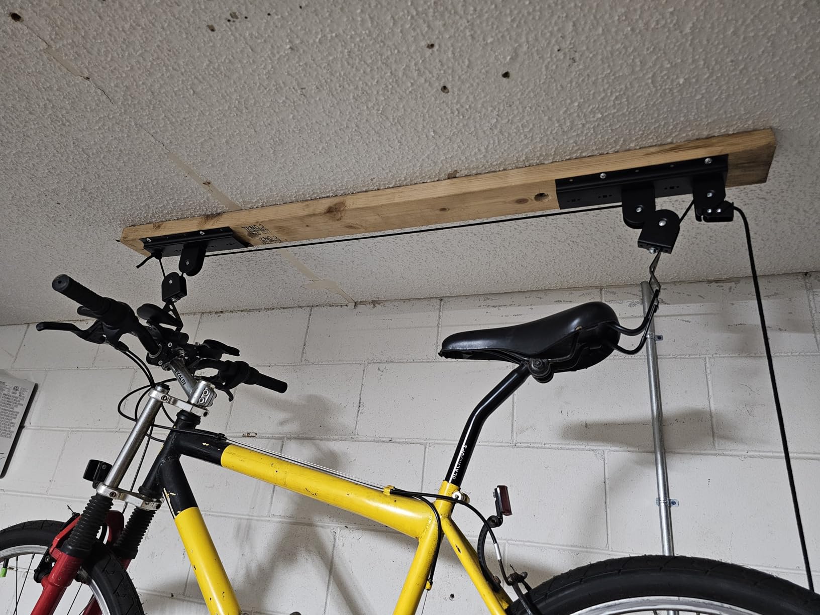 Bike Hoist, Ceiling Bicycle Lift, 3 Pulley, 45ft Rope, 100LB Capacity customer photo 1