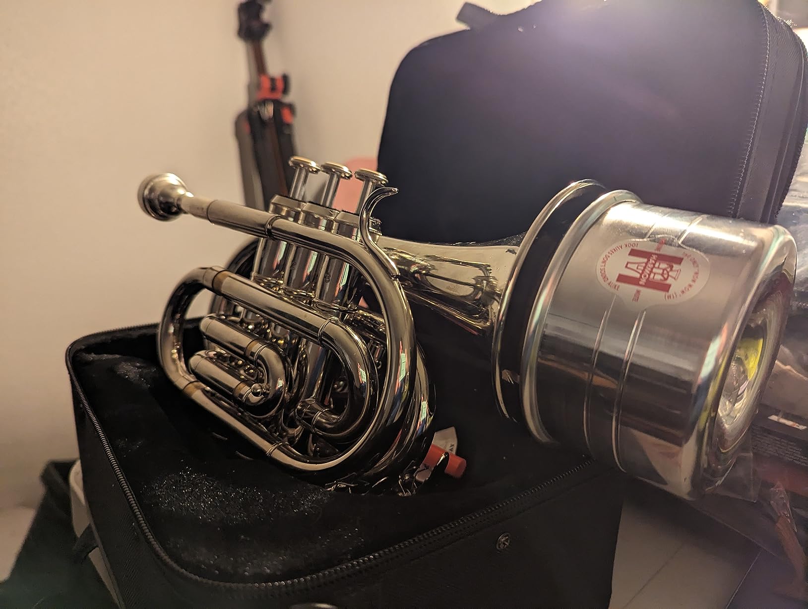 Eastar Bb Pocket Trumpet Brass, Golden, Case Full Kit, ETR-330 customer photo 1