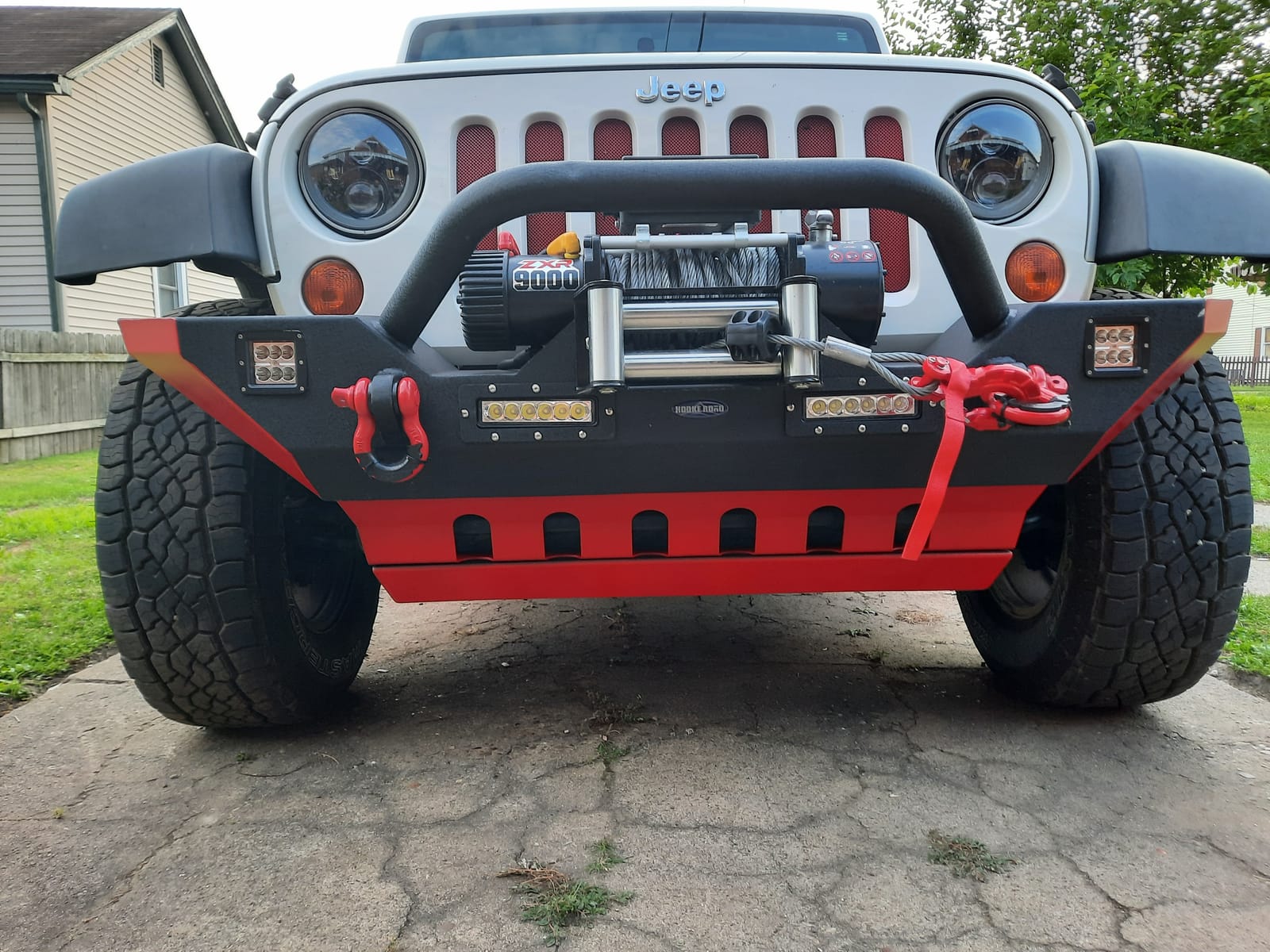 Hooke Road Wrangler JK Front Skid Plate Bumper Cover Texured Black Steel for Jeep Wrangler JK 2007-2018 customer photo 1