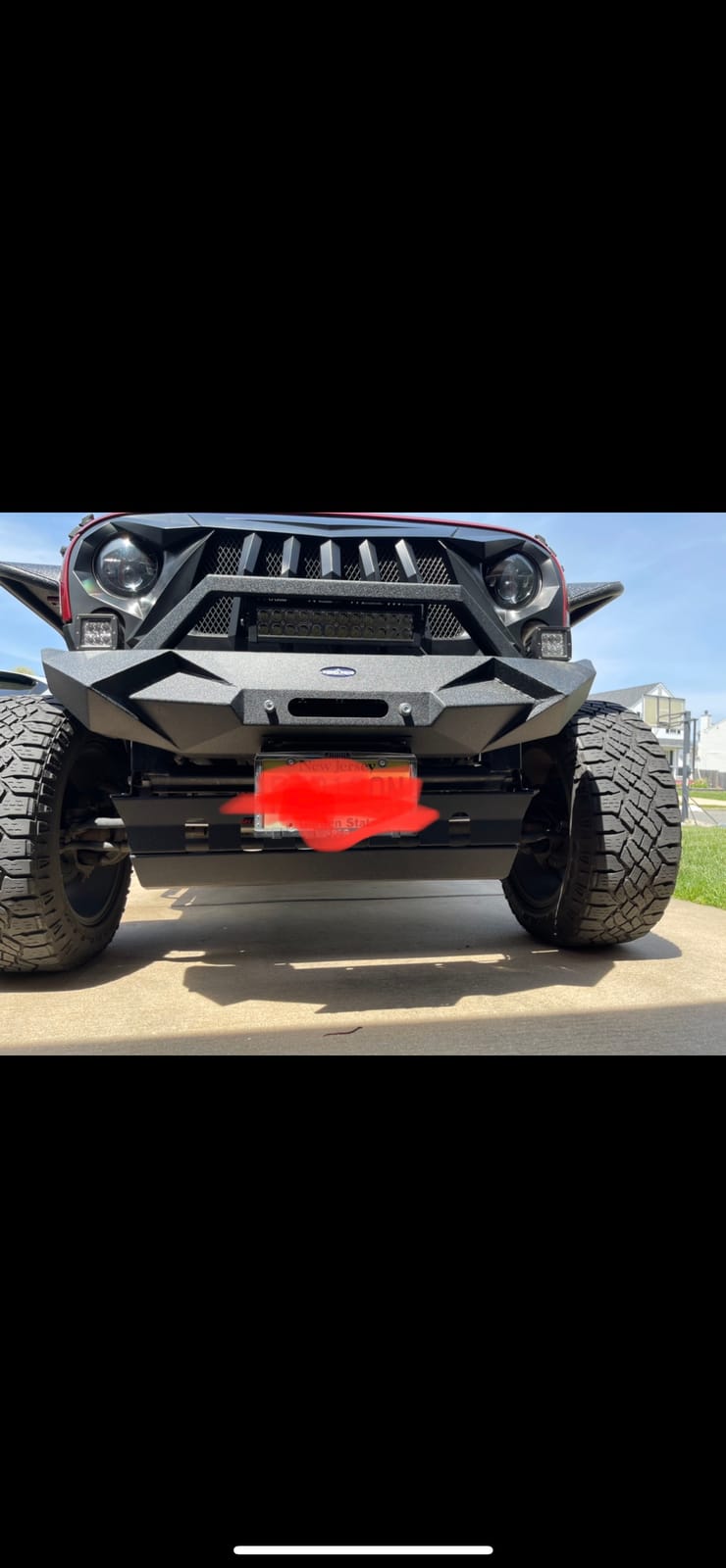 Hooke Road Wrangler JK Front Skid Plate Bumper Cover Texured Black Steel for Jeep Wrangler JK 2007-2018 customer photo 2