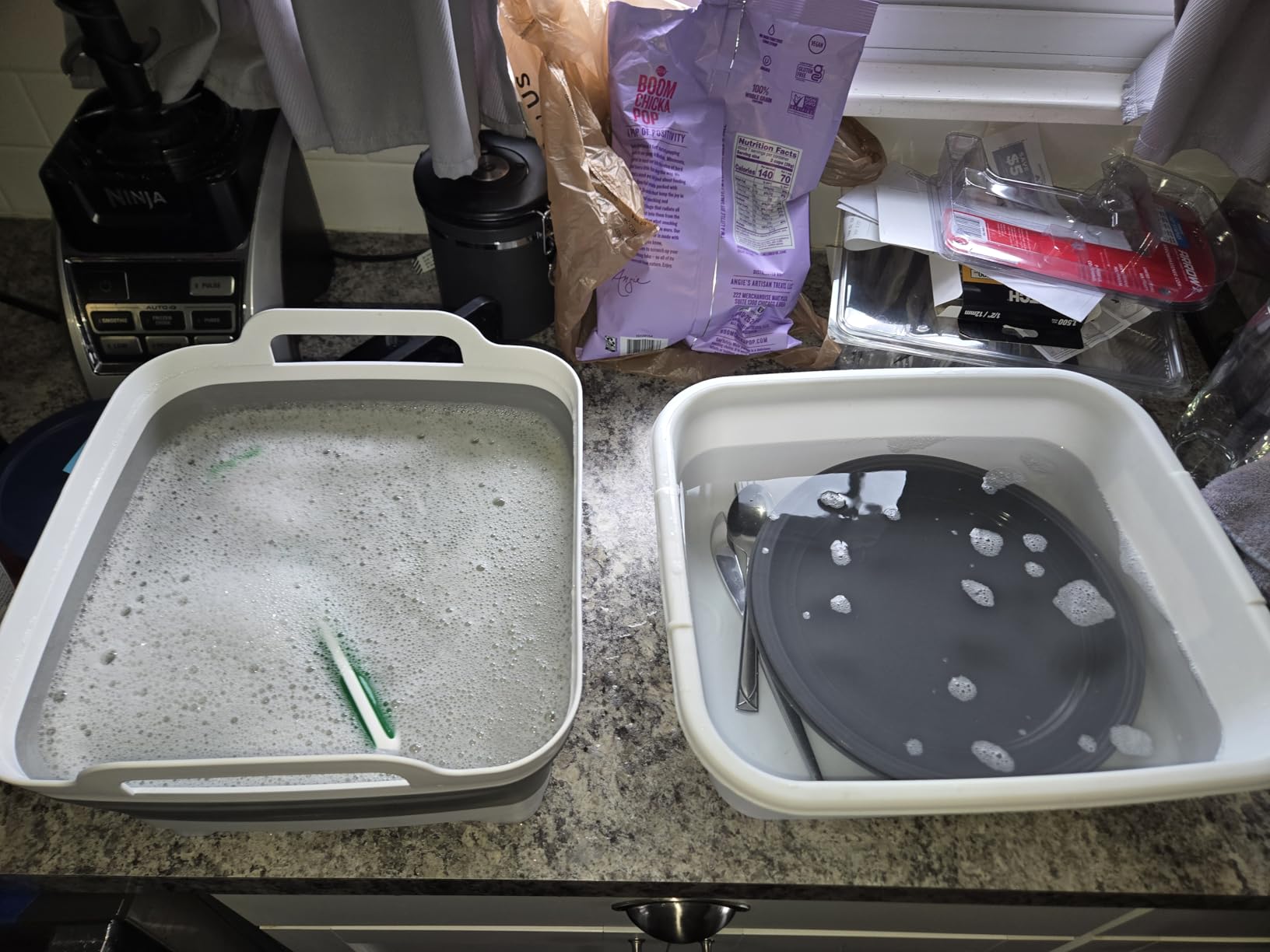 FOSJGO Collapsible Dish Basin with Drain Plug, Foldable Sink, 2.4 Gal (9L) customer photo 2