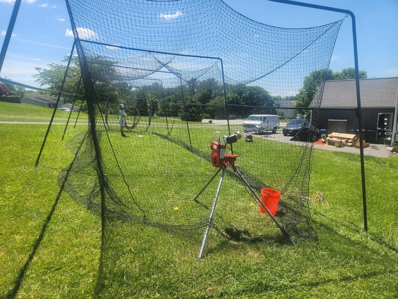 Skywalker Sports 40 Foot Competitive Batting Cages for Backyard or Indoor Baseball and Softball Collapsible Black Frame and Net customer photo 1