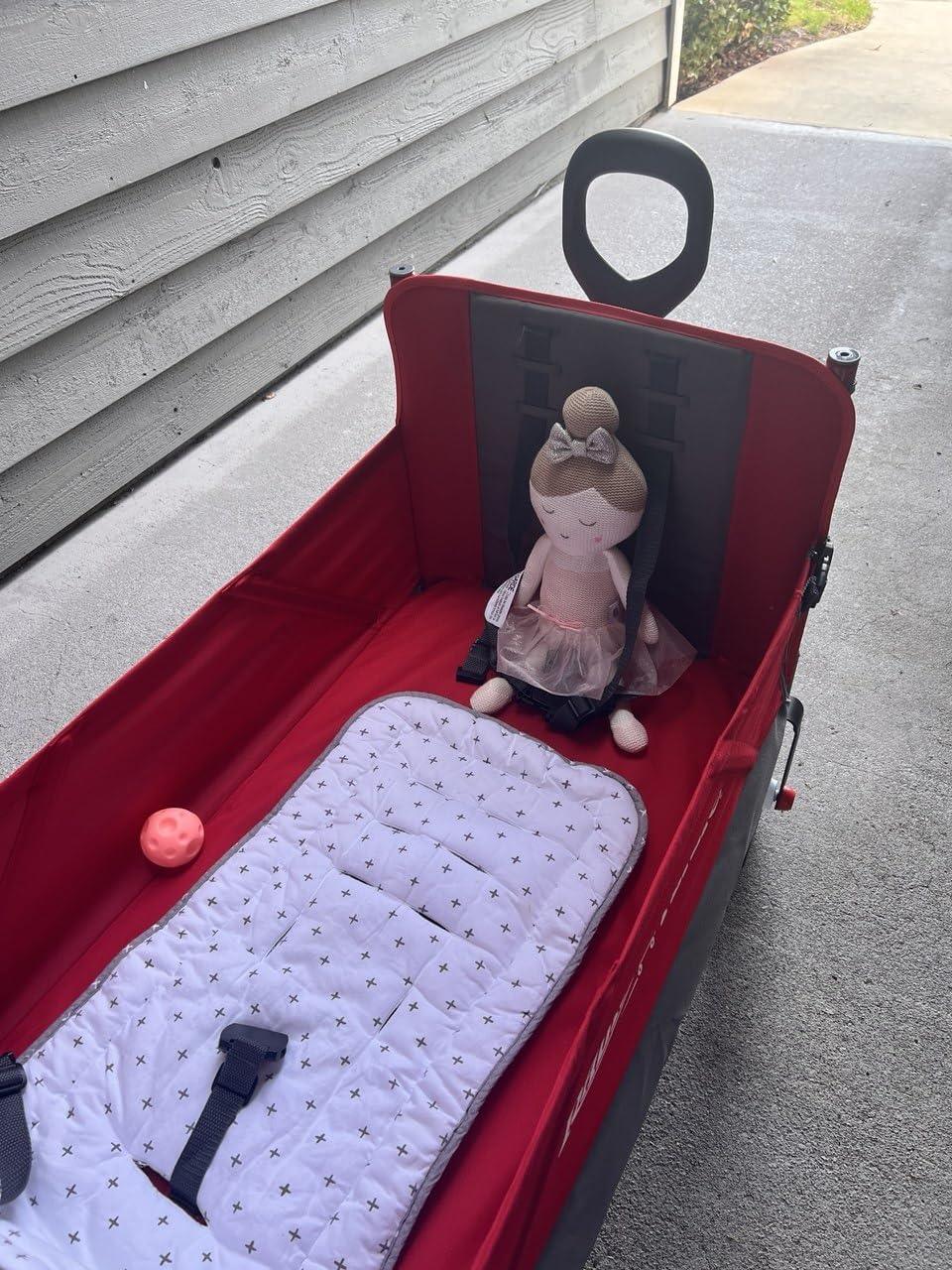 Radio Flyer Wagon for Kids, Baby Stroller, Outside Toys for Toddlers 1-3, Rolling Cart, Beach Cart with Wheels, Convertible Stroller Wagon for Kids Ages 1+ Years, Red customer photo 1