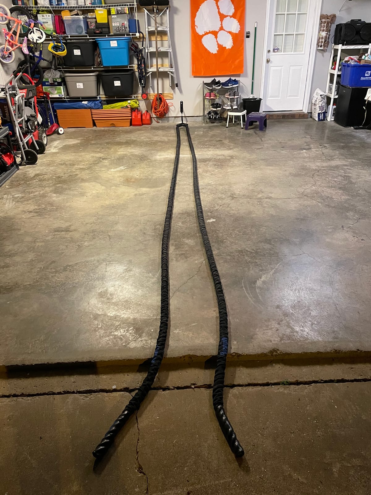 Perantlb Battle Rope With Wear-Resistant Nylon Protective Sleeve - Heavy Battle Rope for Strength Training, Home Fitness Exercise - Anchor Strap Kit Included customer photo 2