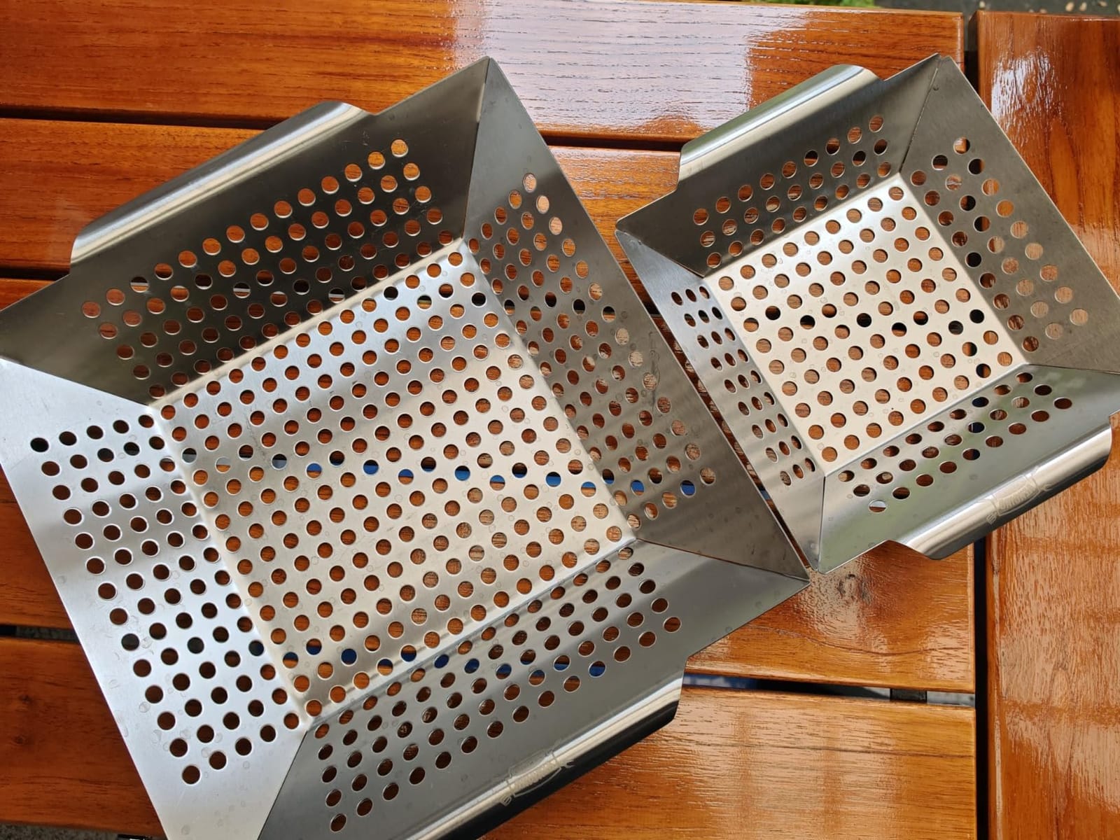3 Pack Grill Baskets for Outdoor Grill, Heavy Duty Stainless Veggie Pan Set customer photo 1