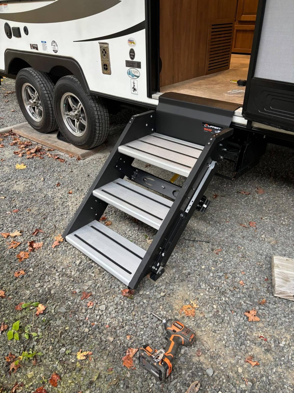 Lippert Components - 791572 Solid Step Triple Step for RV and Travel Trailer Entry Doorway Black 26-inch customer photo 1