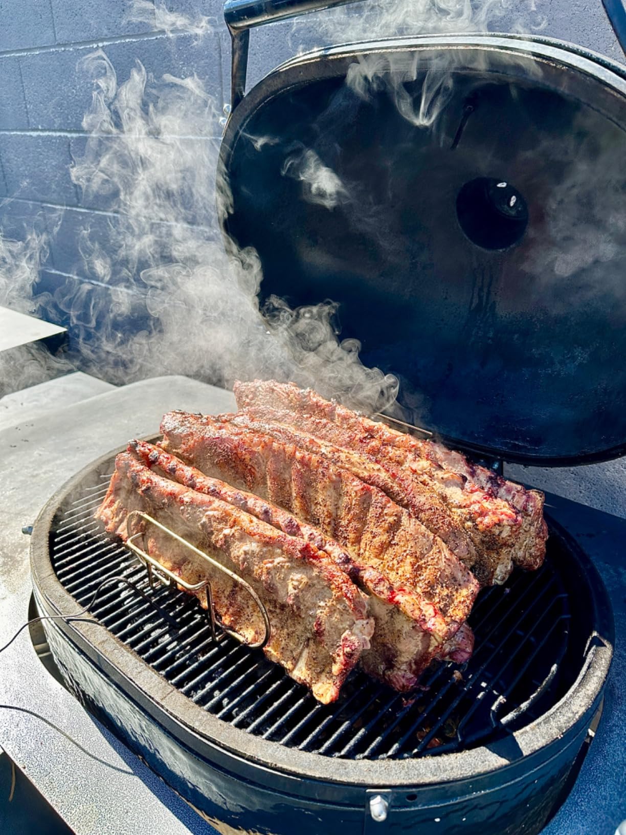 BBQ Rib Racks for Smoker and Grilling Roasting Rack 100% 304 Stainless Steel Food Grade,Holds 7 Ribs Rack for Grilling & Barbecuing for Large&XLarge Big Green Egg,Kamado Joe Classic,Big Joe customer photo 2
