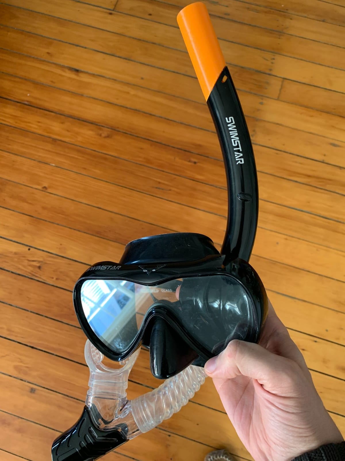 Snorkel Set Adults, Snorkel Mask and Dual Drain Valve Dry Snorkel customer photo 2