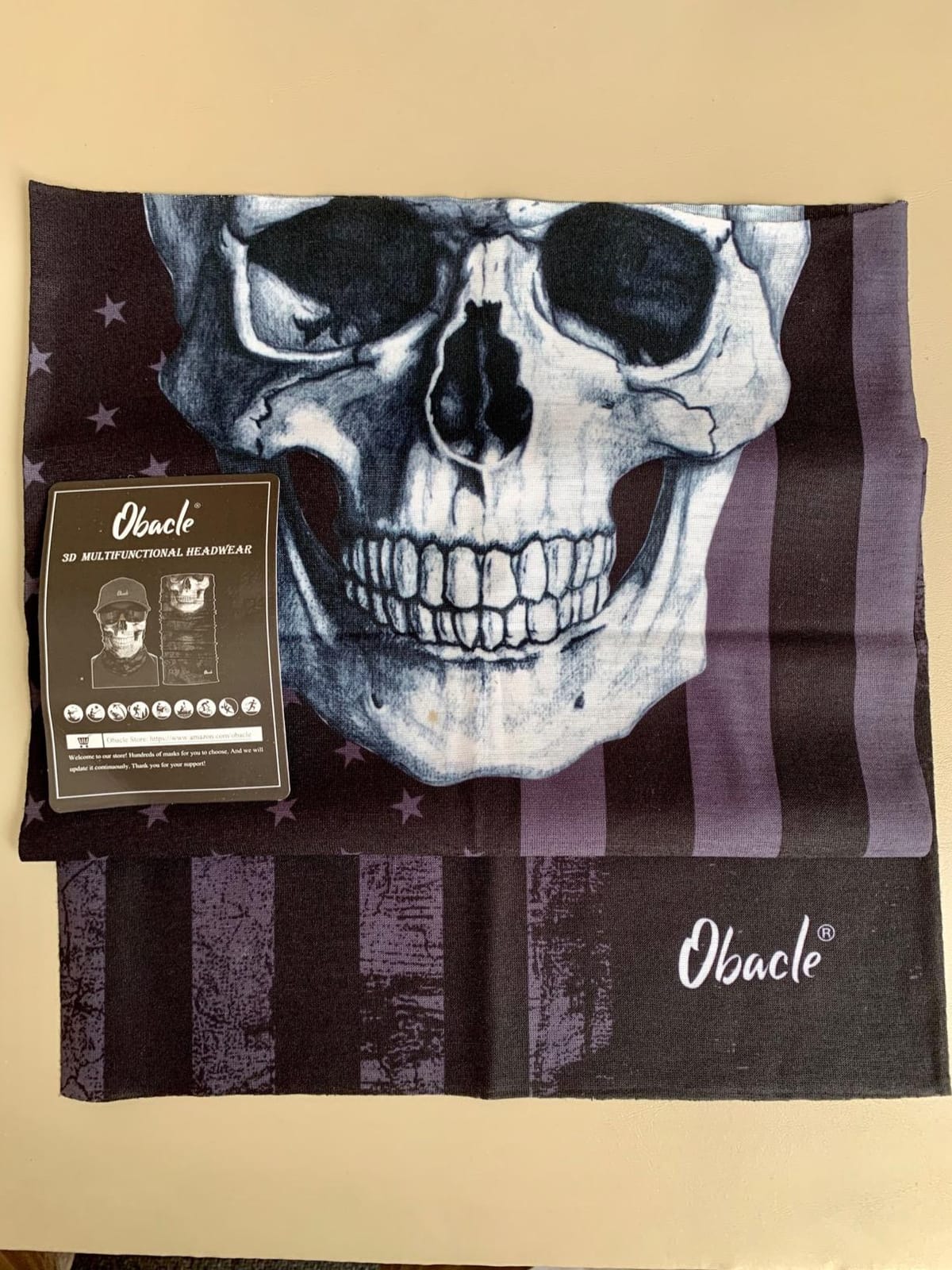 Obacle Bandana Face Mask Neck Gaiter Tube Mask Men Women for Sun Dust Protection customer photo 1