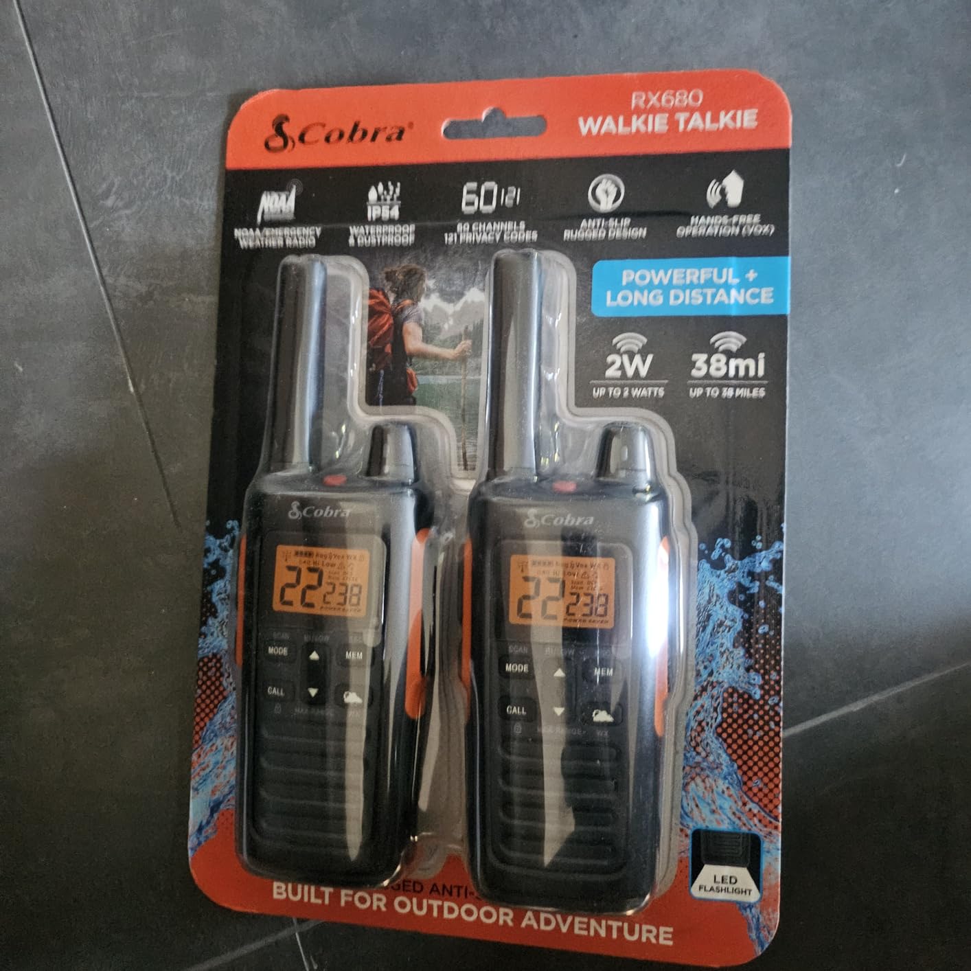 Cobra RX680 Walkie Talkies (2-Pack), IP54 Water Resistant Design customer photo 2