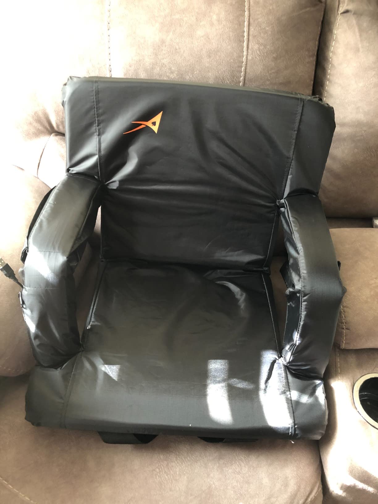 Heated Stadium Seats for Bleachers with Back Support – USB Battery Included - Upgraded 3 Levels of Heat - Foldable Chair - Cushioned, 4 Pockets for Snacks, Cup Holder - for Camping, Games & Sports customer photo 2