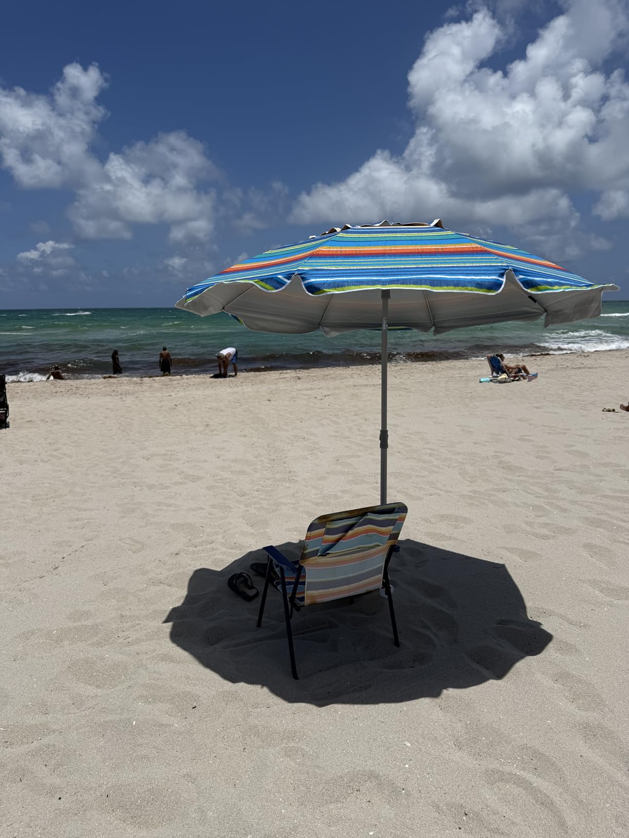 AMMSUN Beach Umbrellas for Sand Heavy Duty Wind Portable, 6.5ft customer photo 2