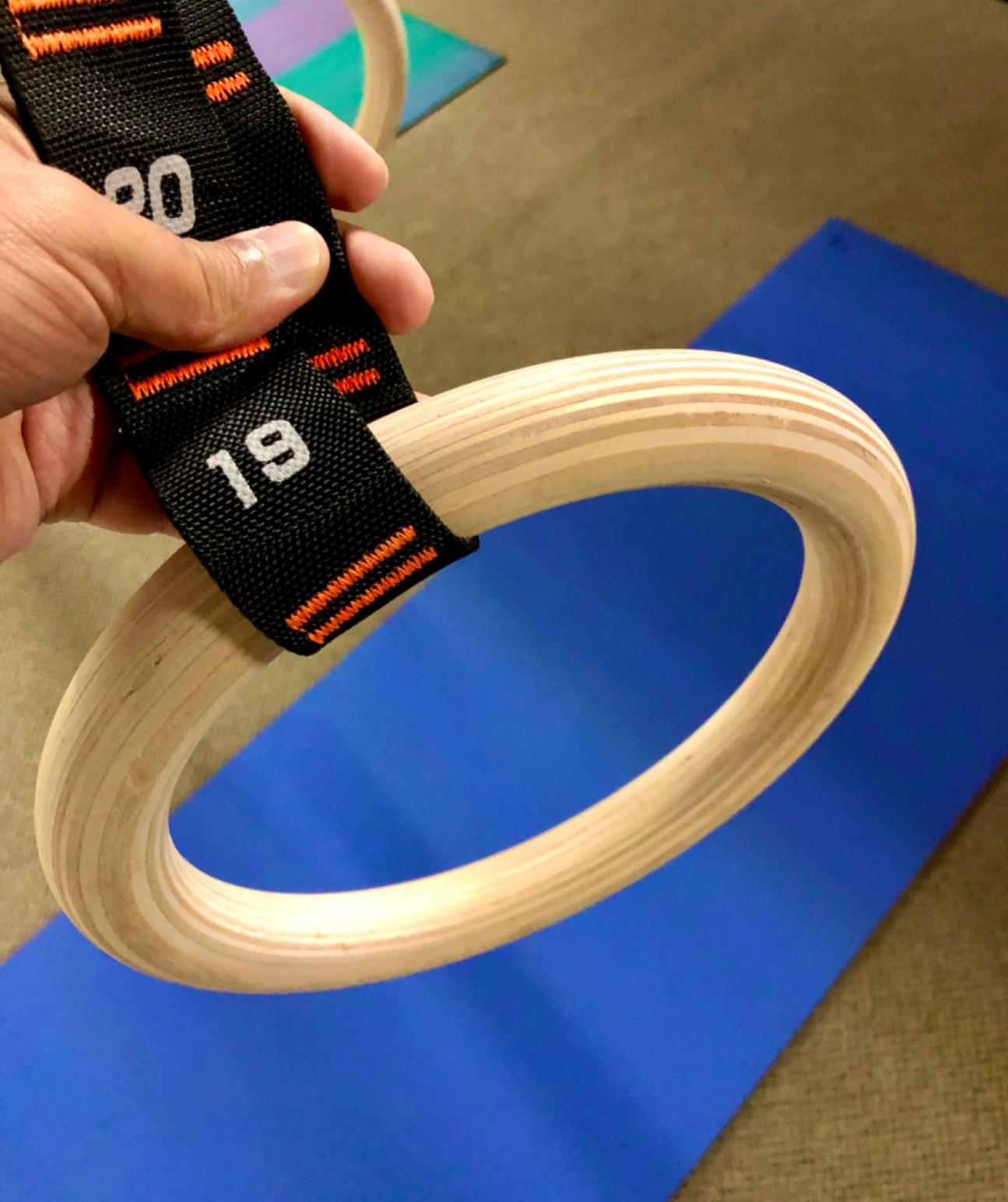 Vulken Wooden Gymnastic Rings with Adjustable Numbered Straps. 1.1'' Olympic Rings for Core Workout and Bodyweight Training. Home Gym Rings 1600lbs with Workout Handles customer photo 1
