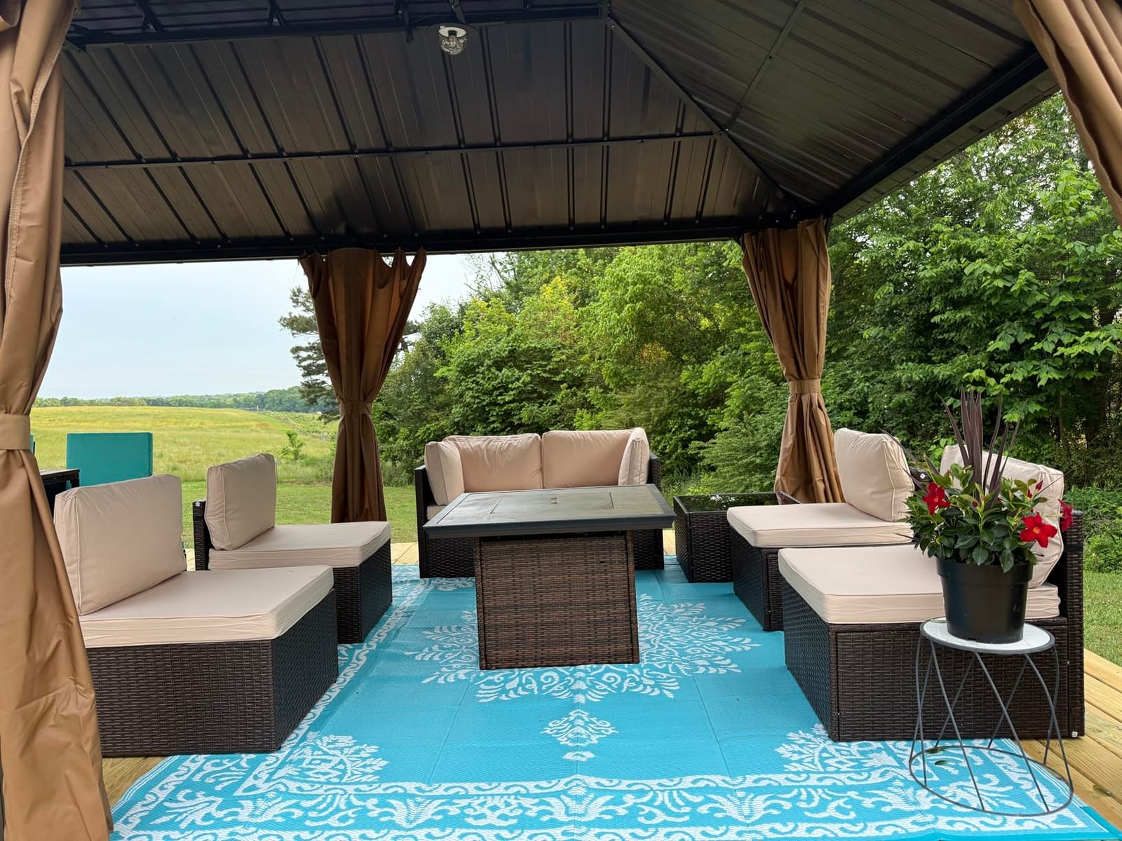 Pamapic 7 Pieces Outdoor Sectional Furniture，Wicker Patio sectional Furniture Sets，All-Weather Rattan Sectional Sofa Conversation Set with Coffee Table and Washable Couch Cushions Covers customer photo 2