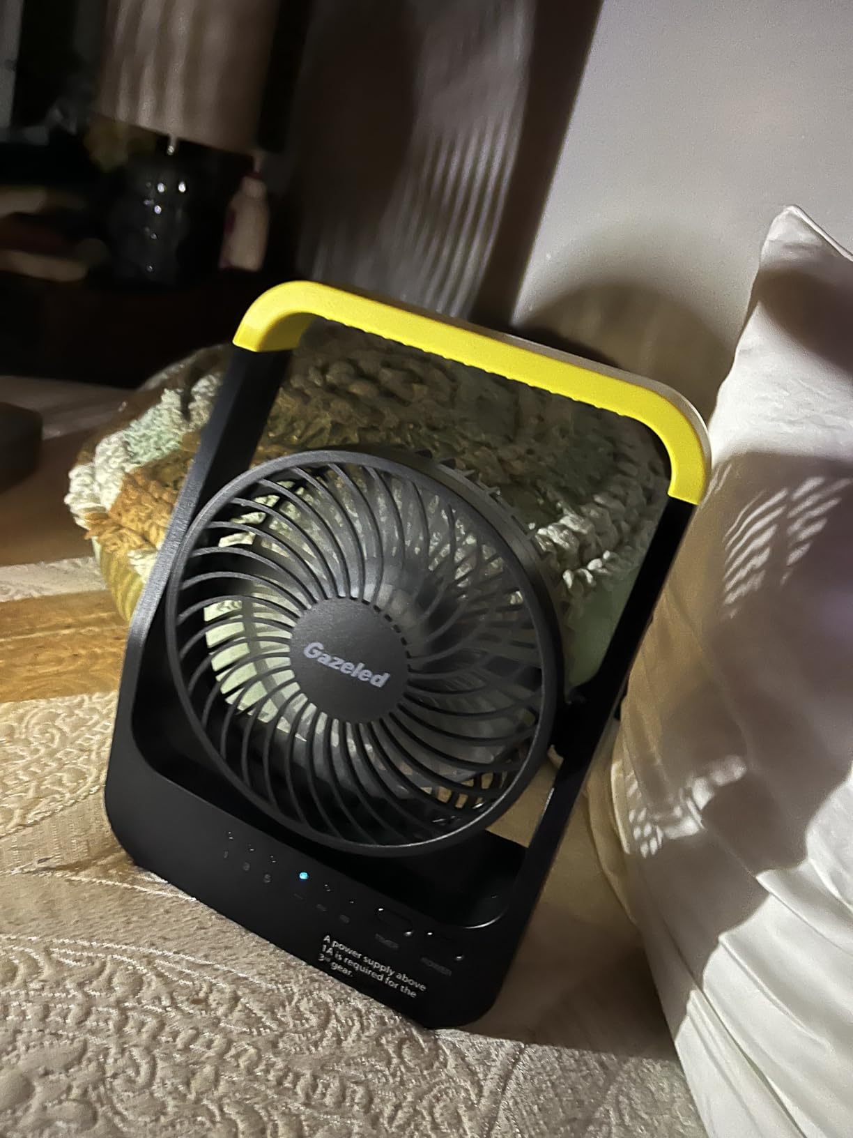 Gazeled Battery Operated Fan, Camping Fan Battery Powered, Super Long Lasting, 5'' Portable D-Cell Battery Powered Desk Fan with Timer, 3 Speeds, Quiet, 180° Rotation, for Office,Bedroom,Outdoor, F24 customer photo 2