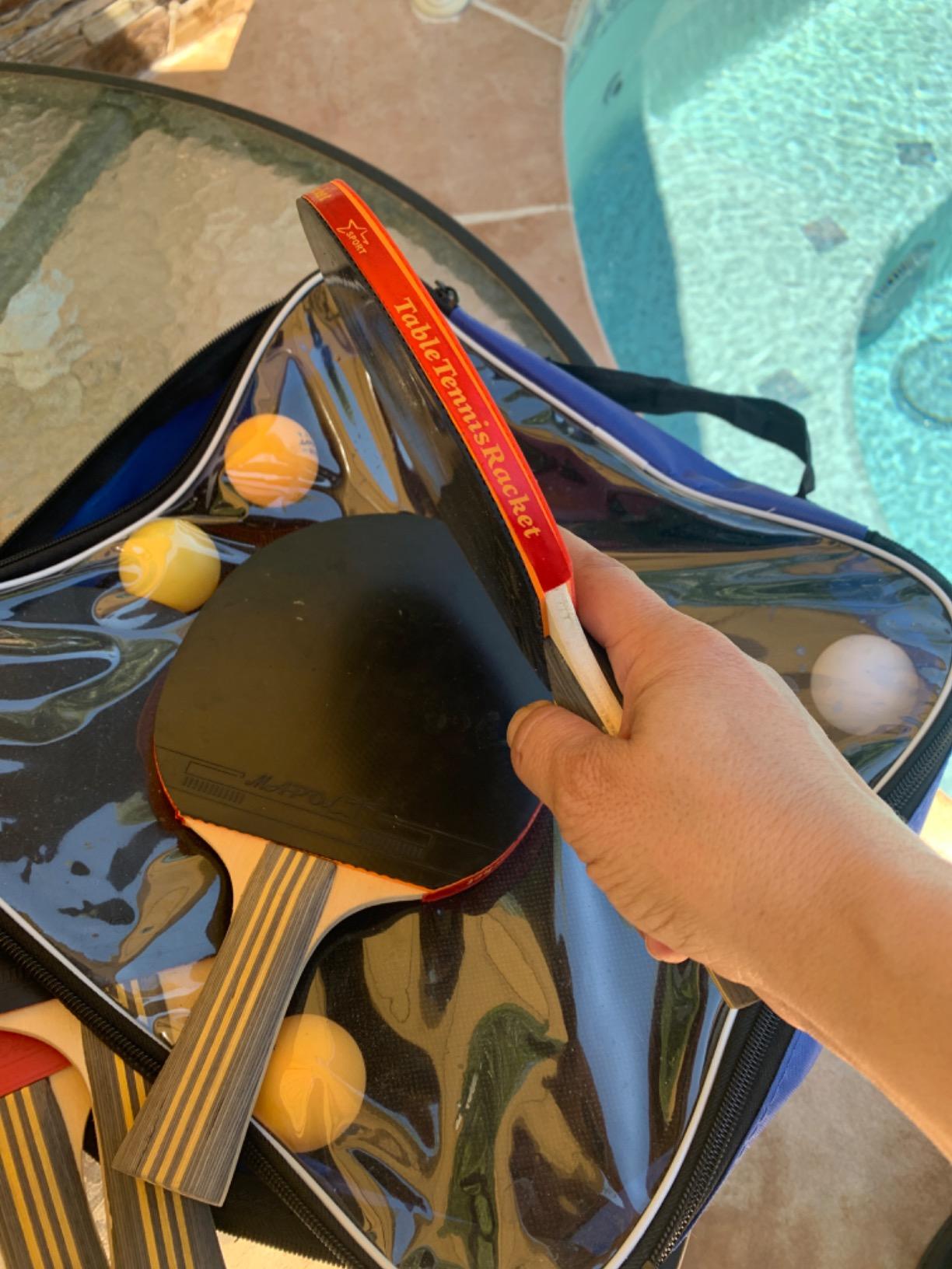 MAPOL Ping Pong Paddles Set of 4, 4 Ping Pong Paddles and 8 Balls with Case customer photo 1