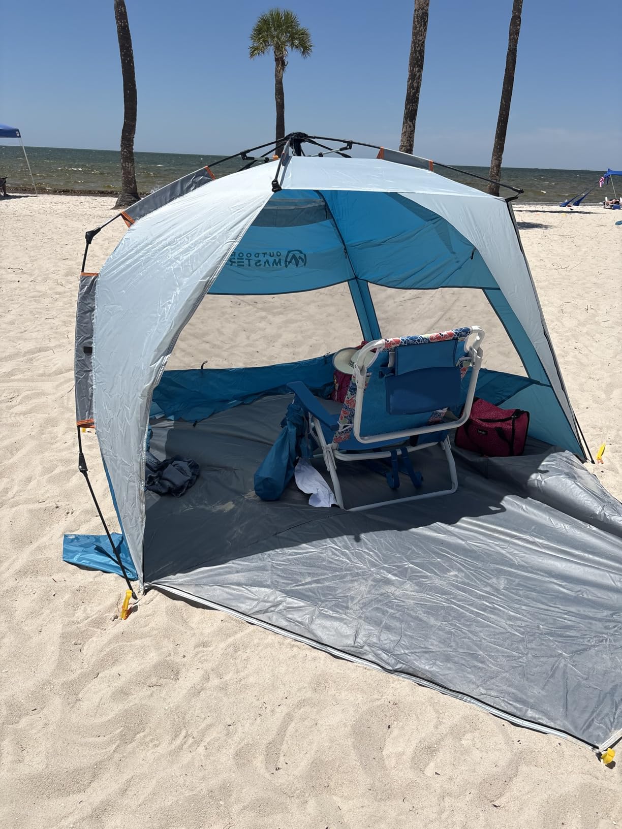 WhiteFang Deluxe Pop Up Beach Tent Sun Shade Shelter for 3-4/5-6 Person, UV Protection, Extendable Floor with 3 Ventilating Windows Plus Carrying Bag, Stakes, and Guy Lines customer photo 2