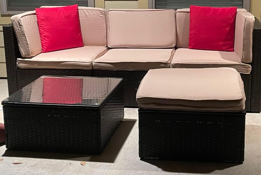 Vongrasig 5 Piece Patio Furniture Sets, Outdoor Patio Set Sectional Sofa customer photo 1