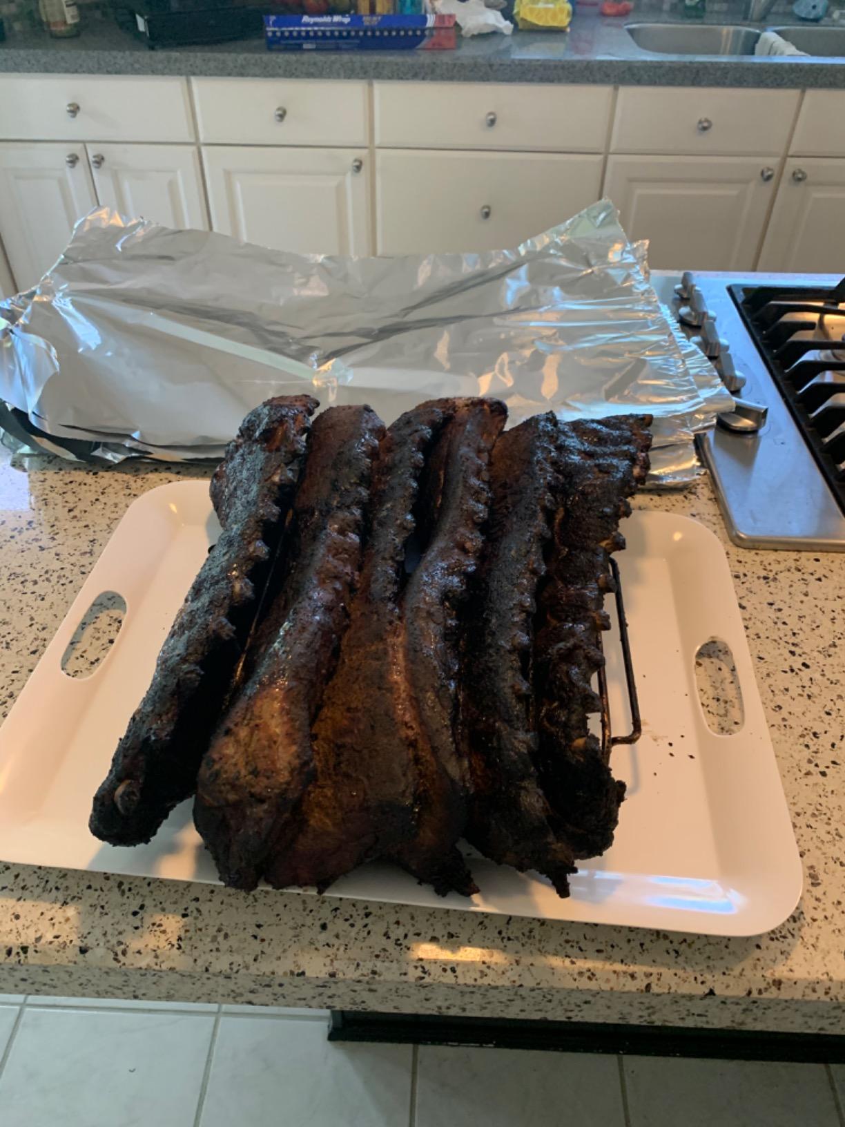 Rib Rack Stainless Steel – 6-Rib Capacity! Integrated Temperature Probe Holder - Never Risk Burnt Ribs Again! 100% Food-Safe, Non-Magnetic Stainless Steel – Easy Clean-up and Coating-Free! customer photo 1