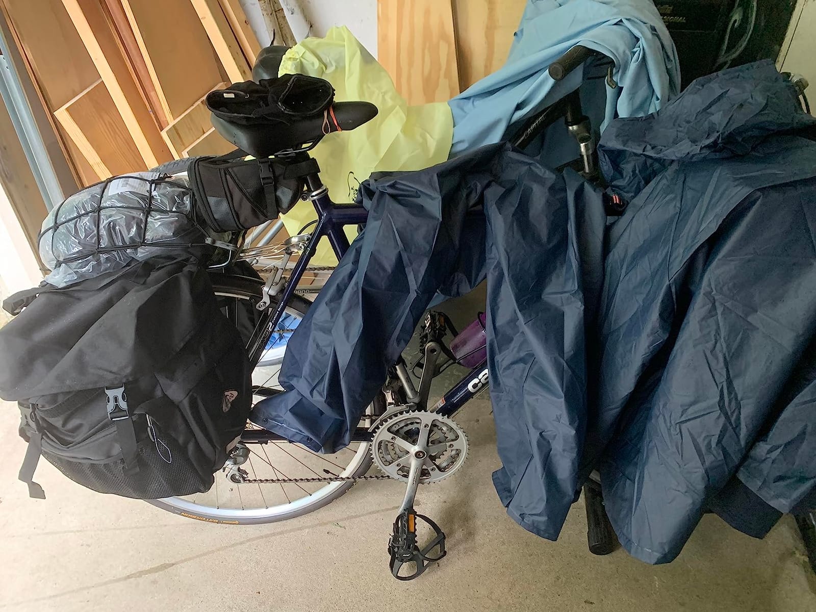 50L Bike Panniers, Waterproof Bicycle Rear Rack Bag with Rain Cover, Black customer photo 1