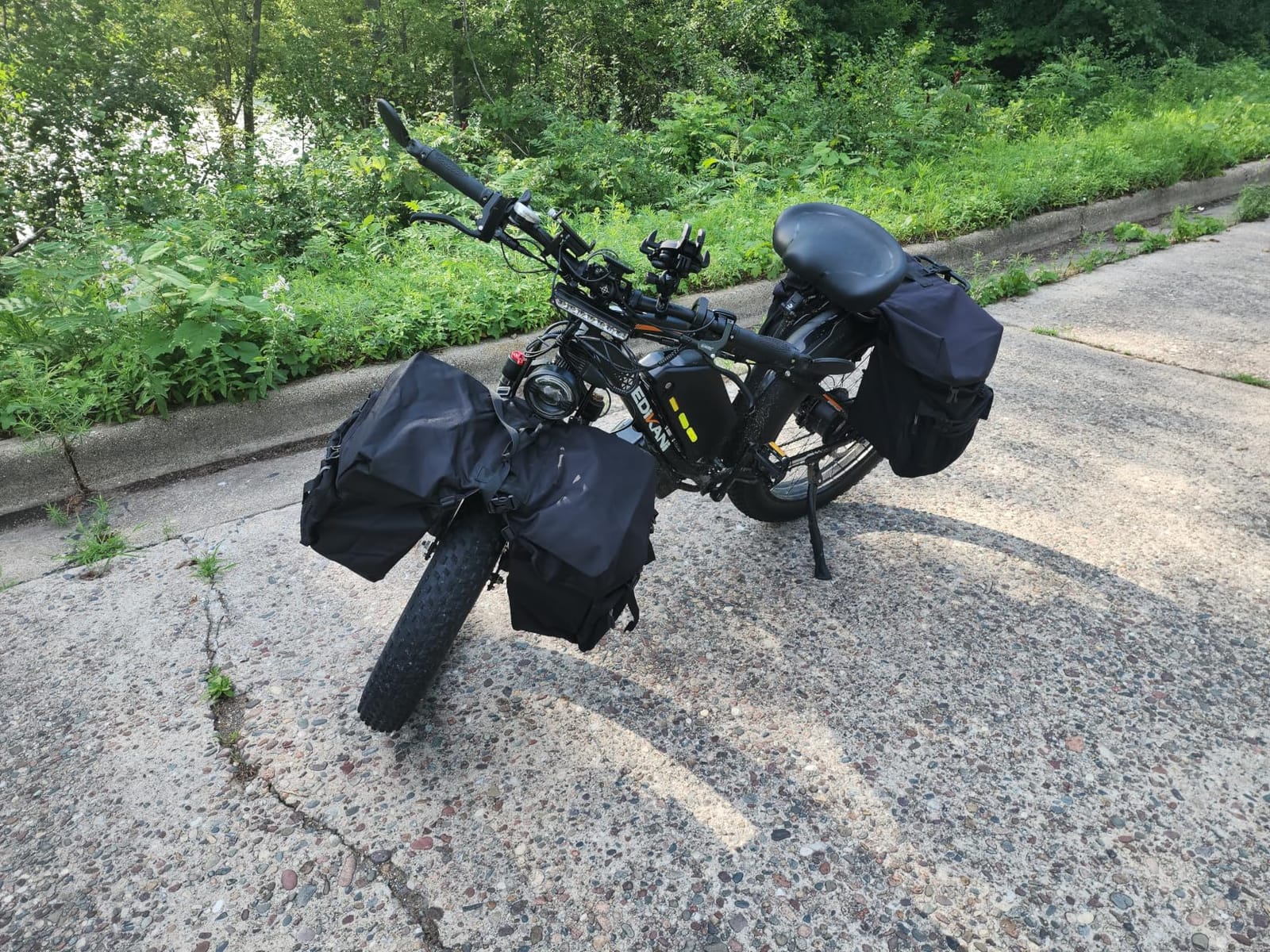 50L Bike Panniers, Waterproof Bicycle Rear Rack Bag with Rain Cover, Black customer photo 2