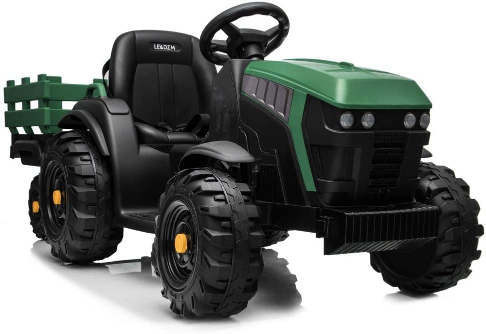 JOYMOR Ride on Tractor with Remote Control, 25W Motors Electric Tractor with Trailer for Toddler, 12V Battery Powered Ride on car Toy for Boys and Girls customer photo 1