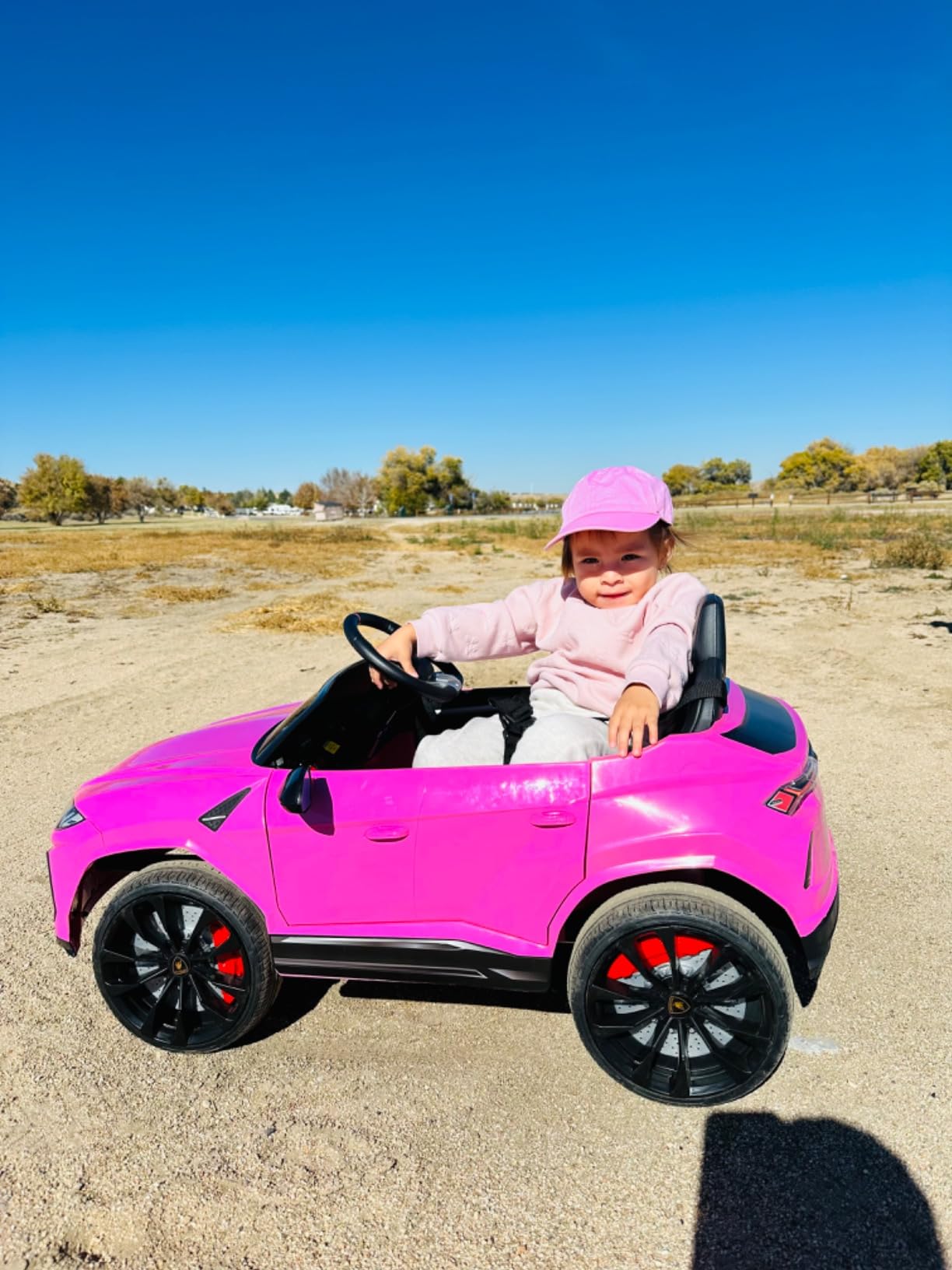 Rock Wheels Licensed Lamborghini Urus Ride On Truck Car Toy, 12V Battery Powered Electric 4 Wheels Kids Toys w/Parent Remote Control, Foot Pedal, Music, Aux, LED Headlights, 2 Speeds (White) customer photo 2