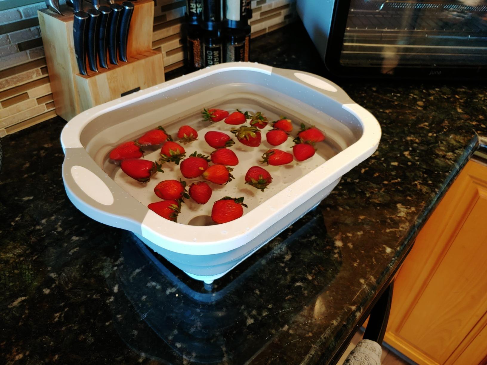HI NINGER BBQ Prep Tub with Lid, Collapsible Camping Sink with Colander customer photo 2